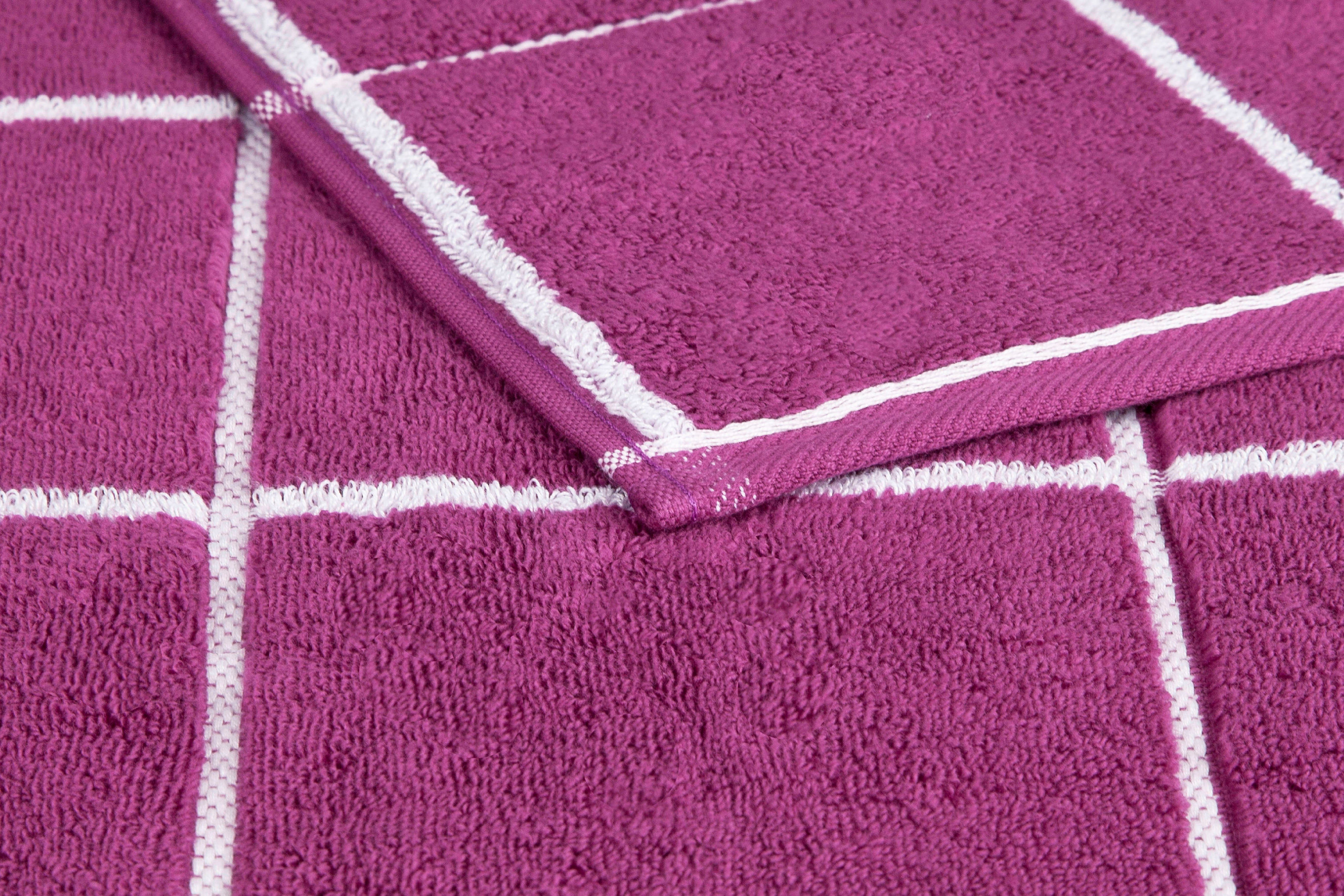 in fuchsia (2-St), Farben Cashmere Überkaro, Frottier modischen ROSS Handtücher