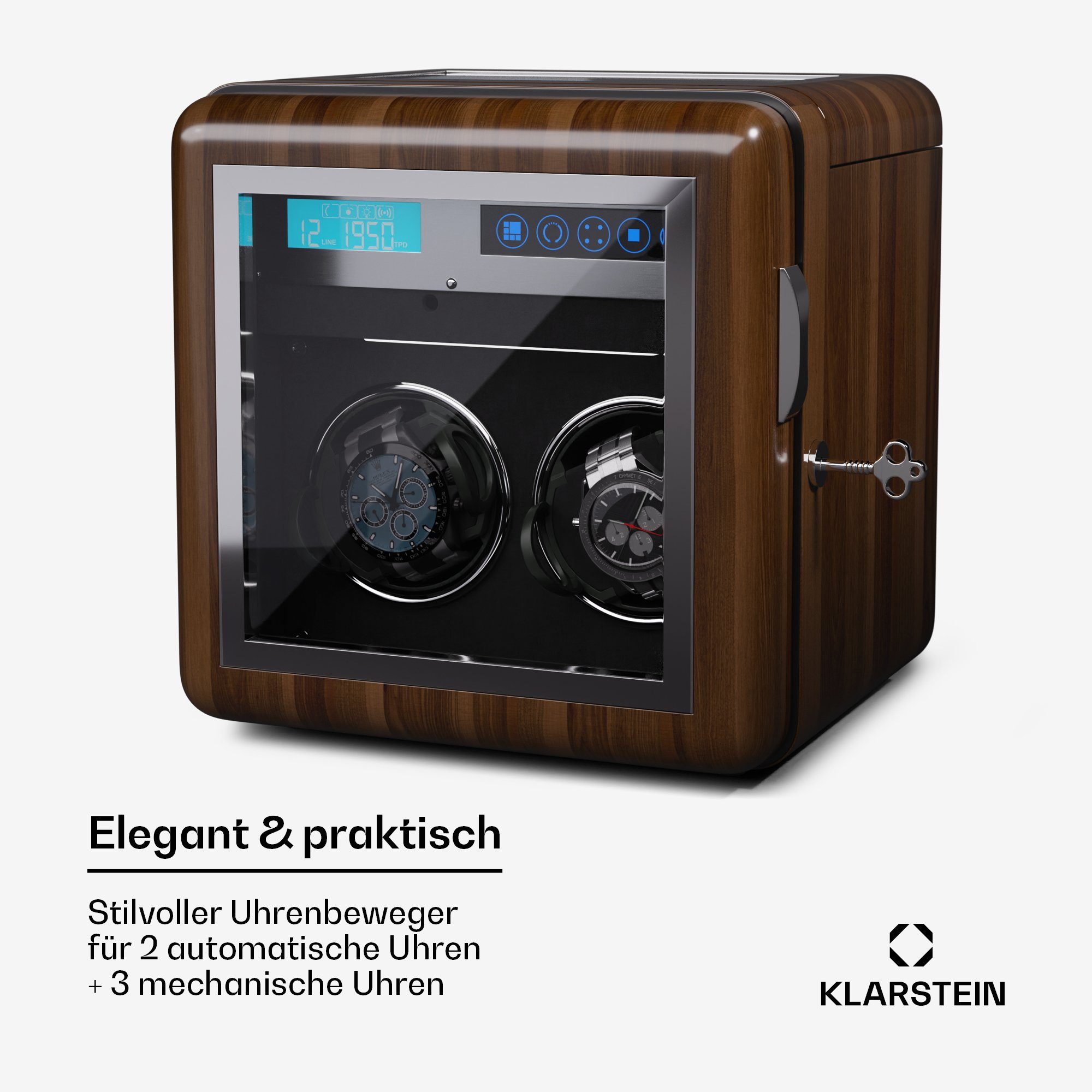 Klarstein Uhrenbeweger Valmont 2+3 Uhrenbeweger, Uhrenboxen Uhrenkasten Uhrenbeweger 5 Uhren