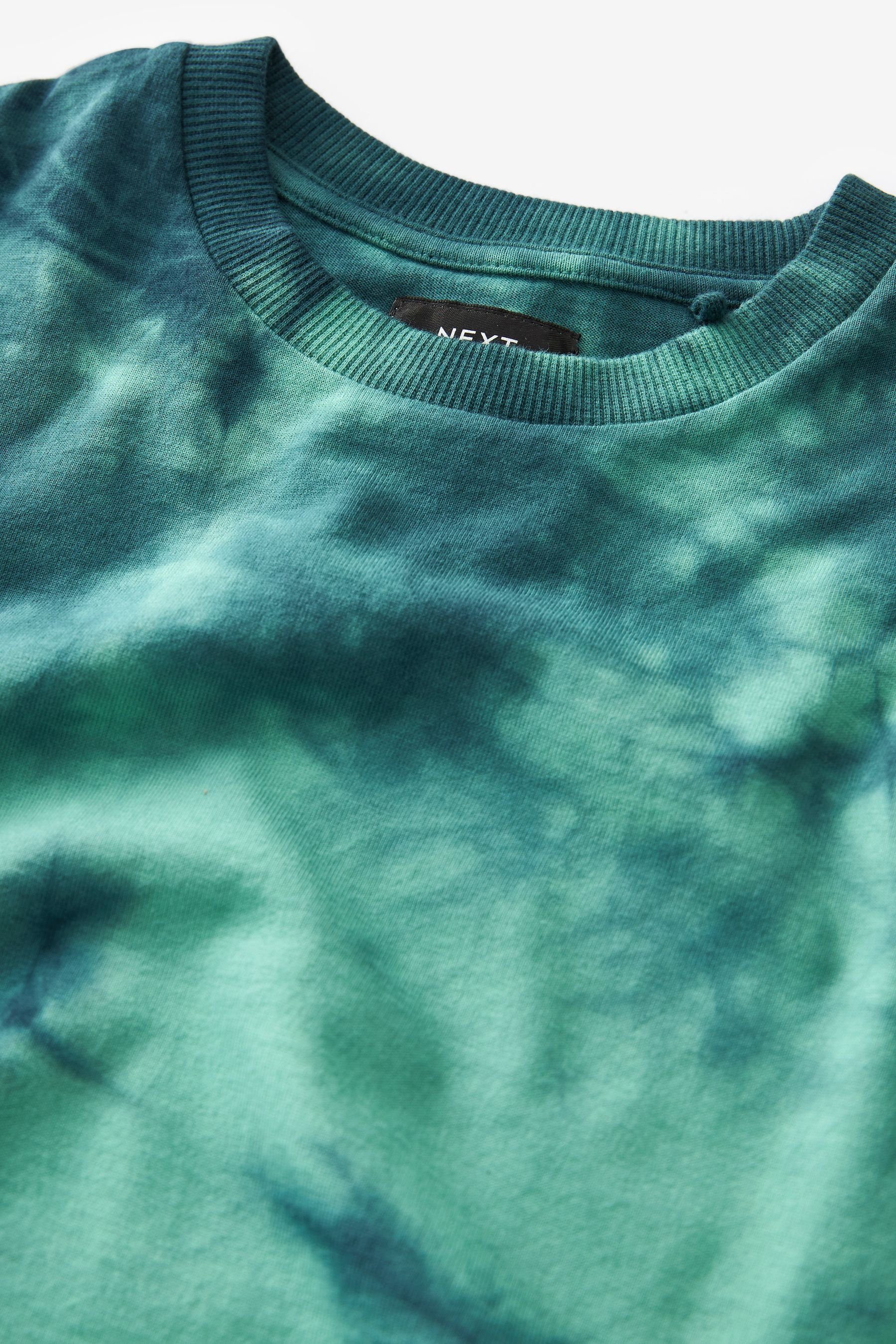 Next T-Shirt T-Shirt im Batiklook Relaxed Green Fit (1-tlg) und