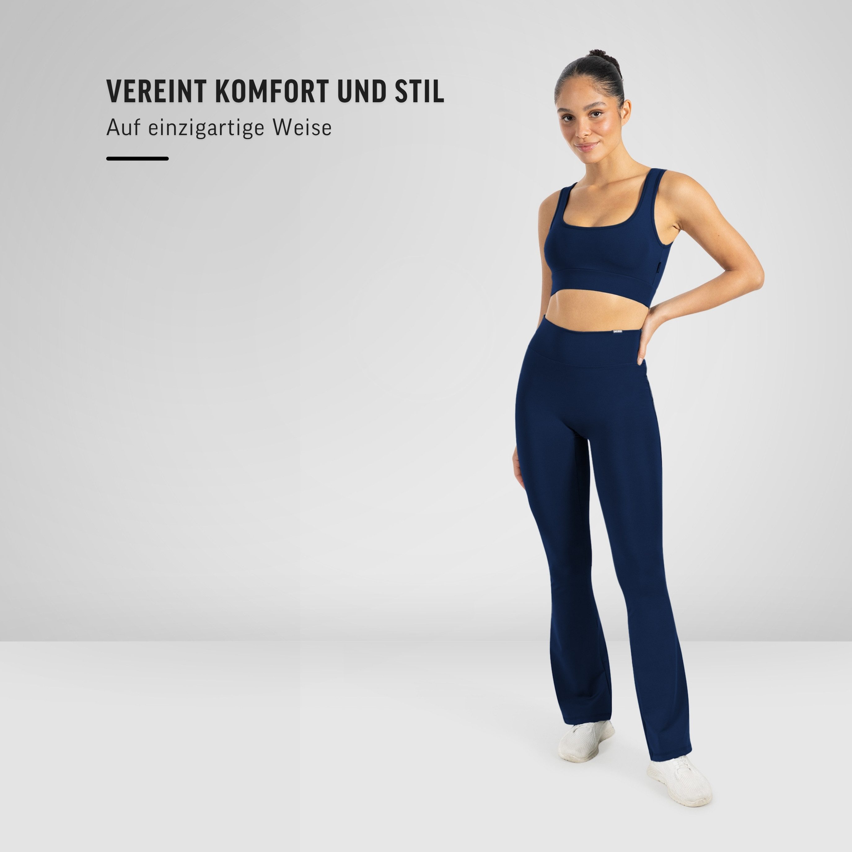 Smilodox Schlaghose Loreen, Flared Seamless Sportleggings, Schlaghose, Blickdicht Slim Fit Booty Yogahose, Elastisch Fitnessleggings, Gym, Freizeit
