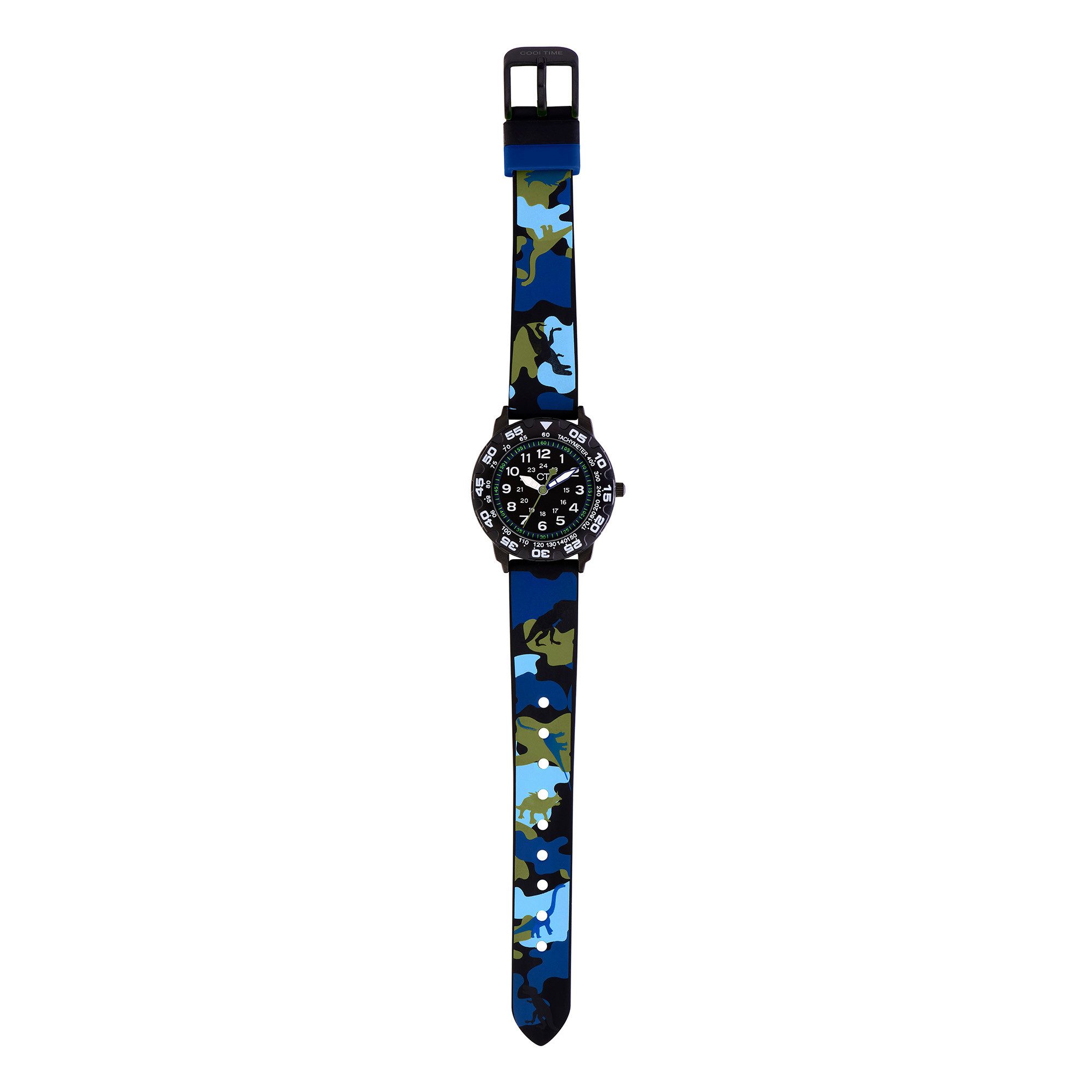 COOL TIME Quarzuhr The Cool Dino Camouflage CT-0059-PQ, Armbanduhr, Silikonarmband, Kinderuhr, Junge, analog