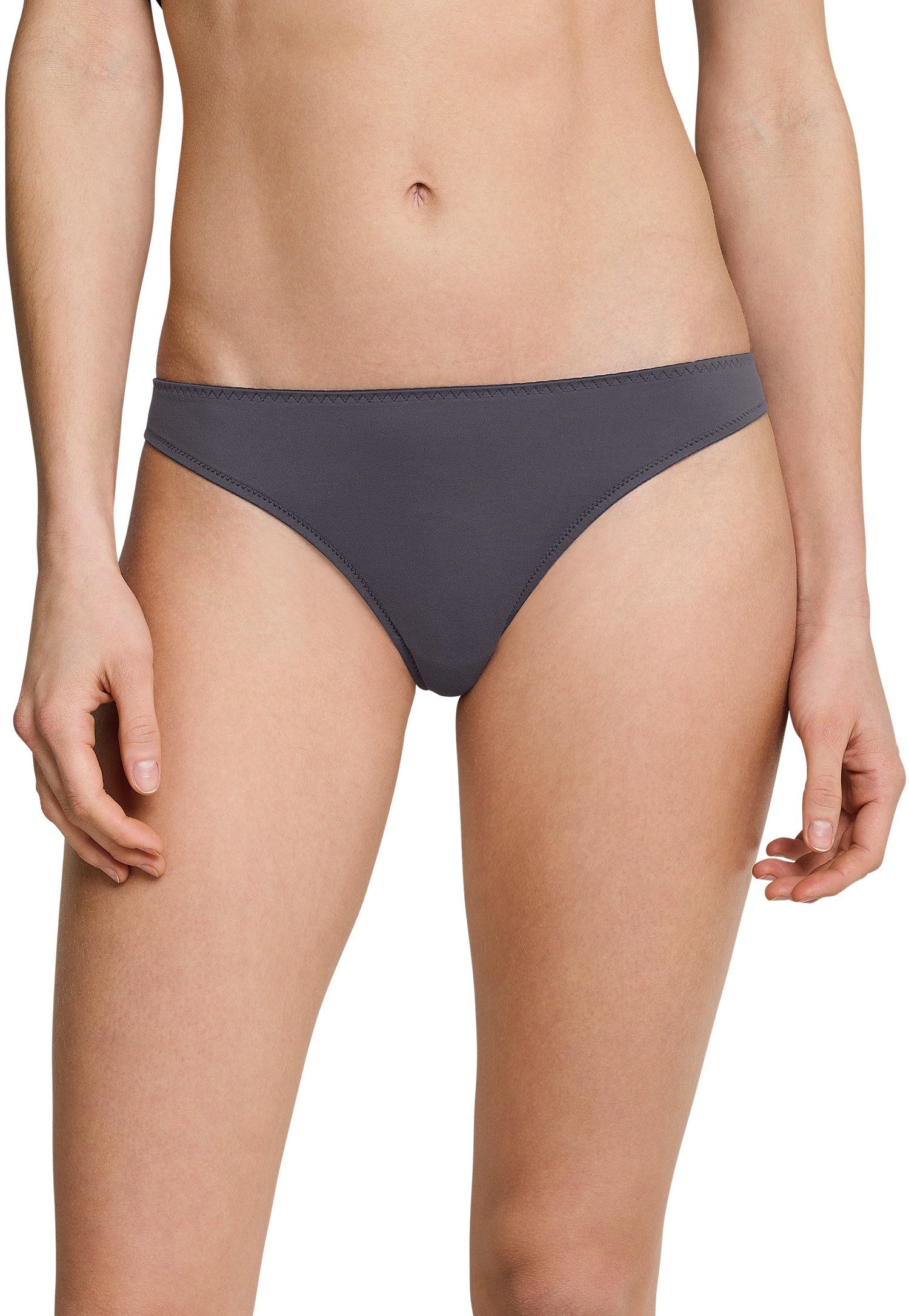 Schiesser Slip Seamless (Set, 1-St., Damen Spitze Nähte String/Slips störende ohne Unterhose graphit Set) nahtlos