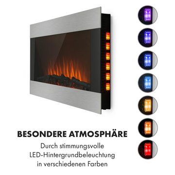 Klarstein Elektrokamin Basel Illumine, Elektrischer Kamin Heizung Indoor Heater LED 2000W