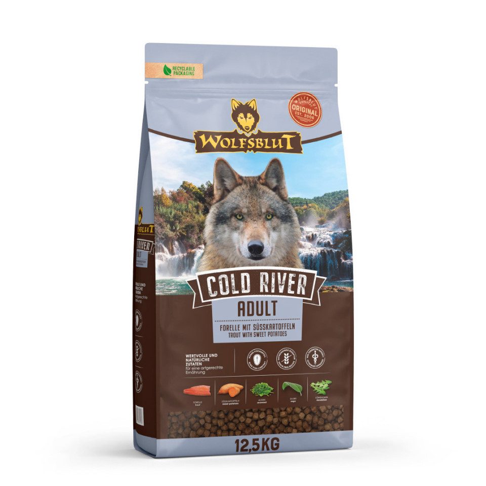 Wolfsblut Cold River Adult - getreidefreies Trockenfutter mit Forelle, Trockenfutter für: Hunde