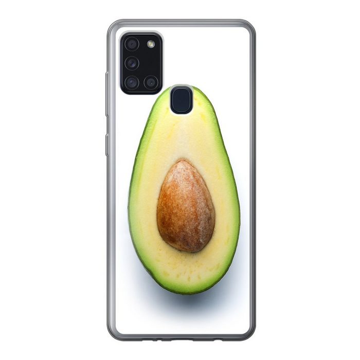 MuchoWow Handyhülle Avocado in Scheiben geschnitten mit Stein Handyhülle Samsung Galaxy A21s Smartphone-Bumper Print Handy