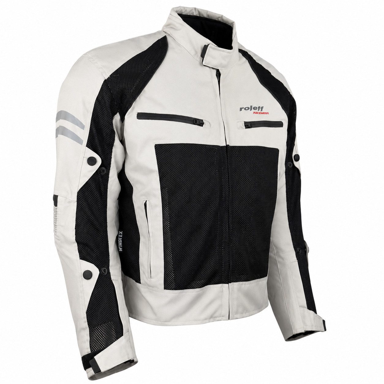 roleff Motorradjacke RO614 Mesh - Helle, atmungsaktive Jacke mit Klimamembrane auch in großen Größen, auch in anderen Farben