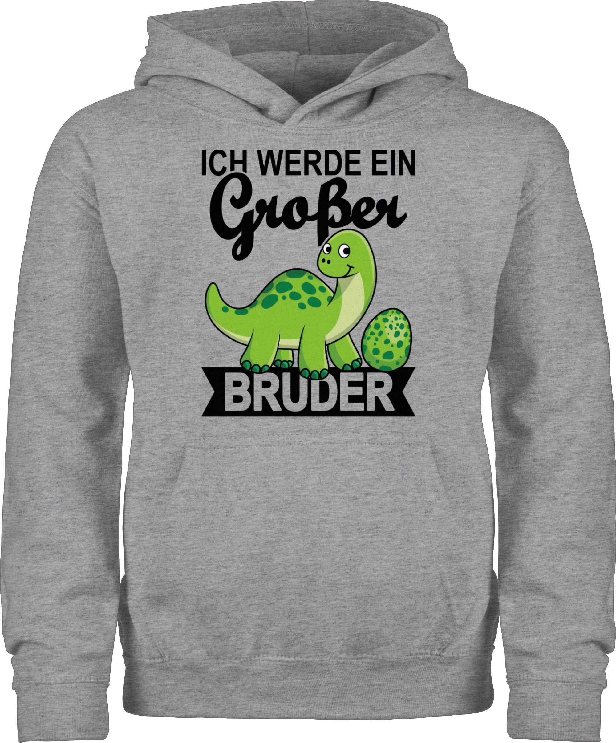 3 meliert Bruder Ich Großer Shirtracer Dinos werde Grau großer ein mit Bruder Hoodie