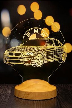 Geschenkelampe LED Nachttischlampe 3D Nachtlicht mit Gravur Geschenkidee für Autofans klassisches Auto, Leuchte 7 Farben fest integriert, Geburtstagsgeschenk, Geschenk für Jungen