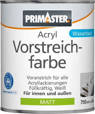Primaster Grundierfarbe Primaster Acryl Vorstreichfarbe 750 ml weiß matt