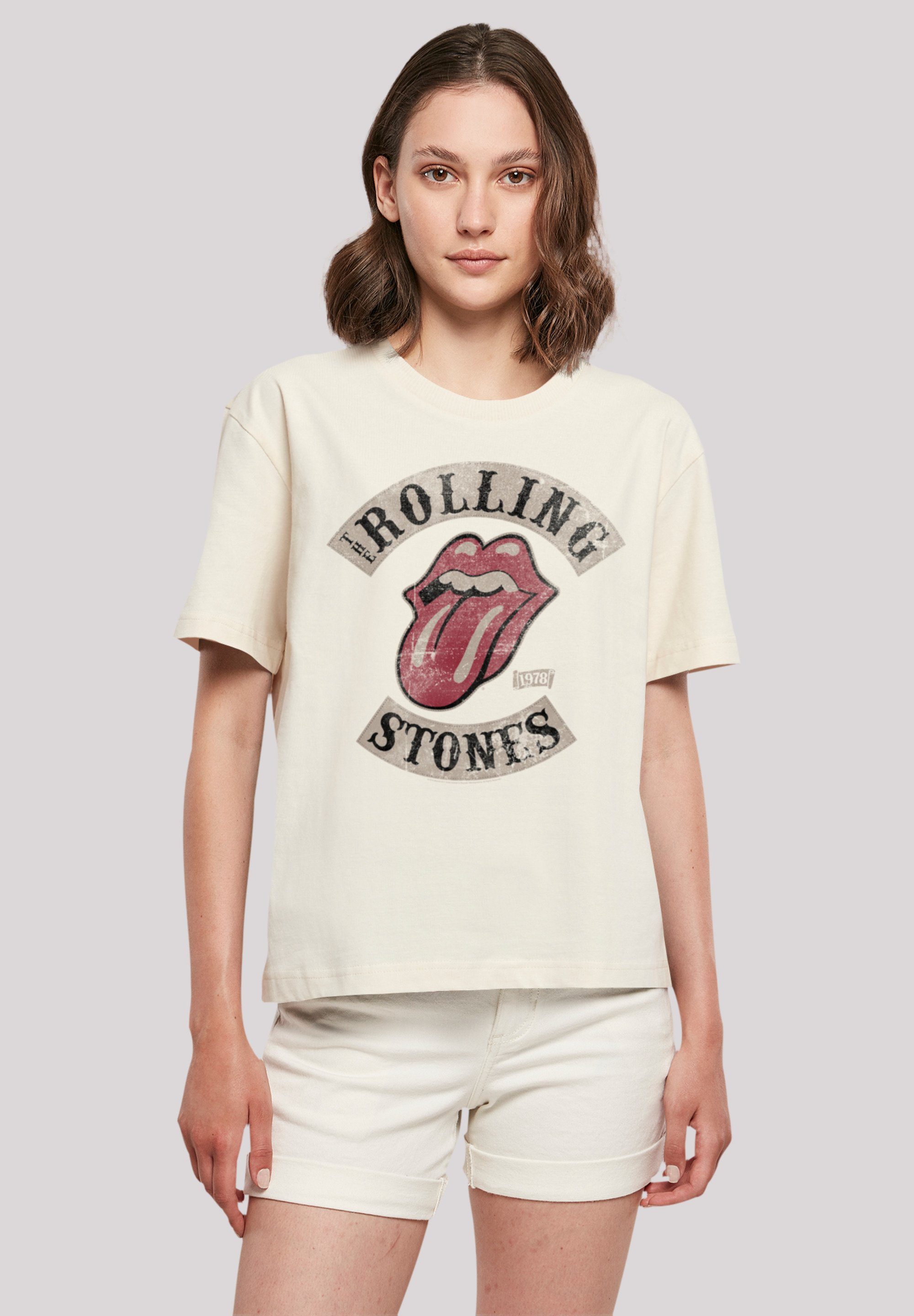 F4NT4STIC T-Shirt The Rolling Stones Tour '78 Vector Print, Gerippter  Rundhalsausschnitt für stylischen Look