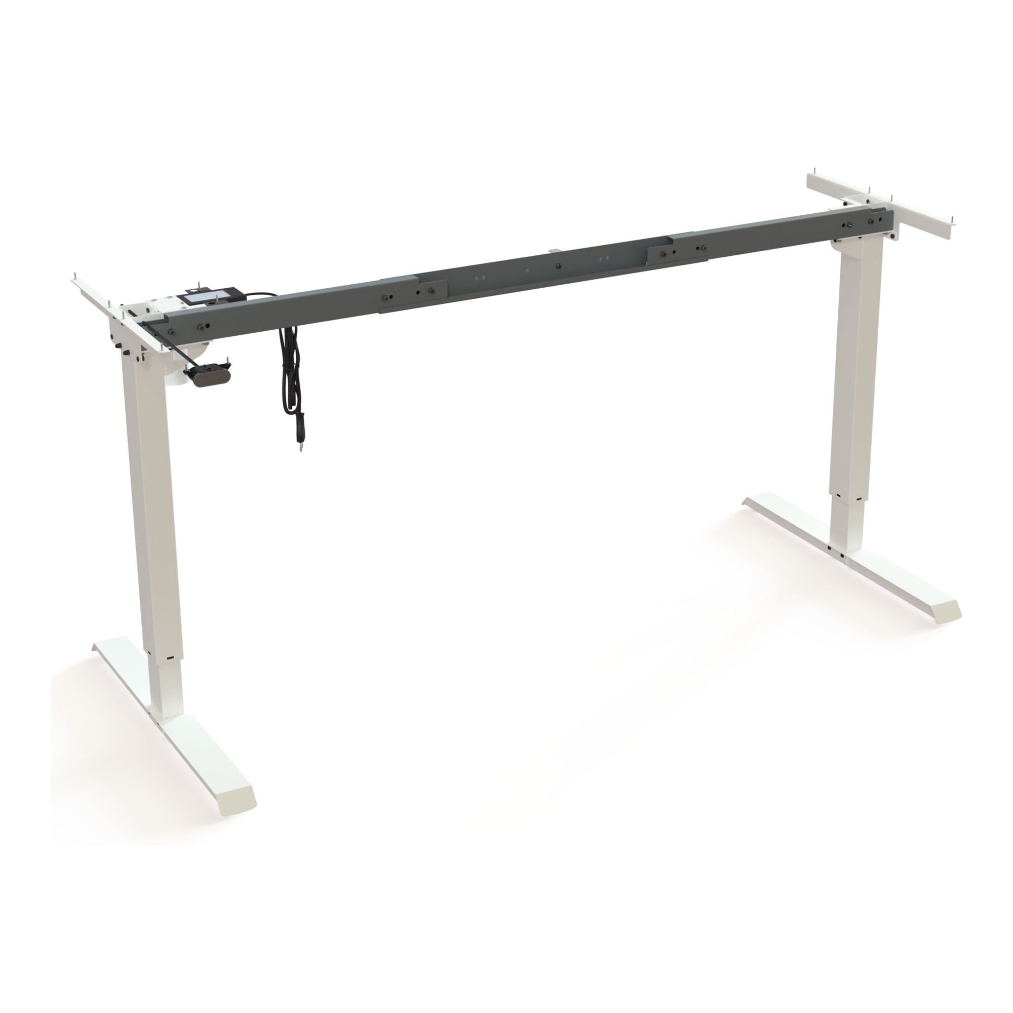 Stier Eckschreibtisch STIER Elektrisch Höhenverstellbares Gestell 501-20 Weiß für 160x80 cm