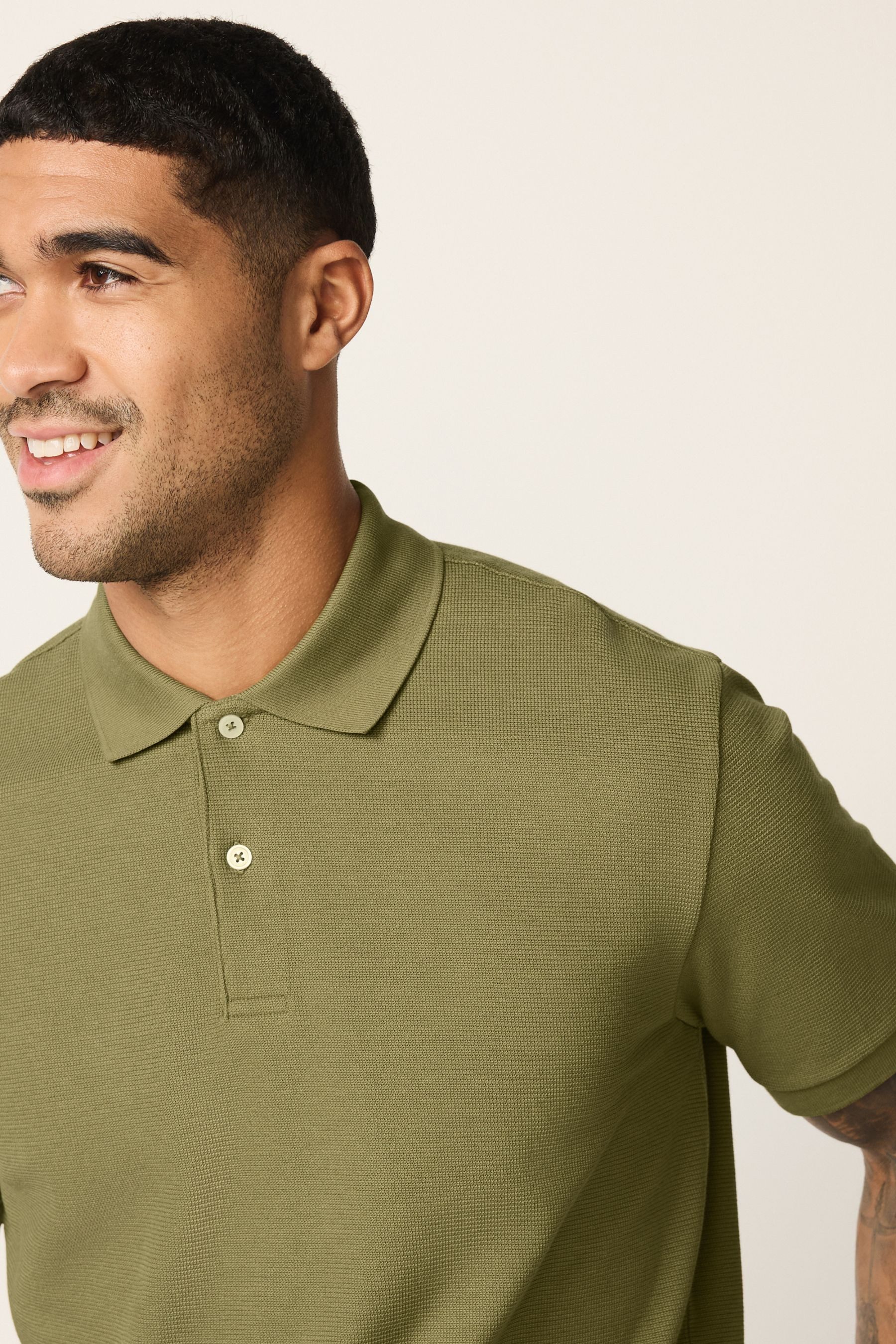 Next Poloshirt Elegantes strukturiertes Polohemd (1-tlg)