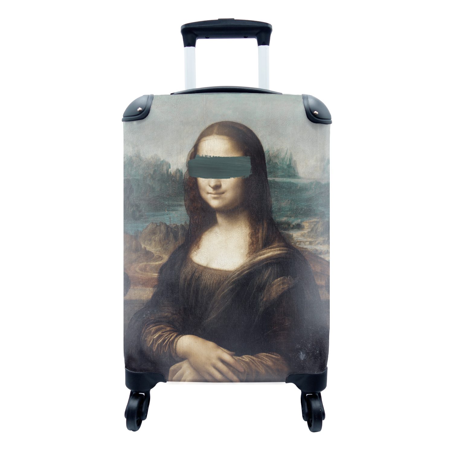 MuchoWow Handgepäckkoffer Mona Lisa - Da Vinci - Gemälde, 4 Rollen, Reisetasche mit rollen, Handgepäck für Ferien, Trolley, Reisekoffer | Handgepäck-Koffer