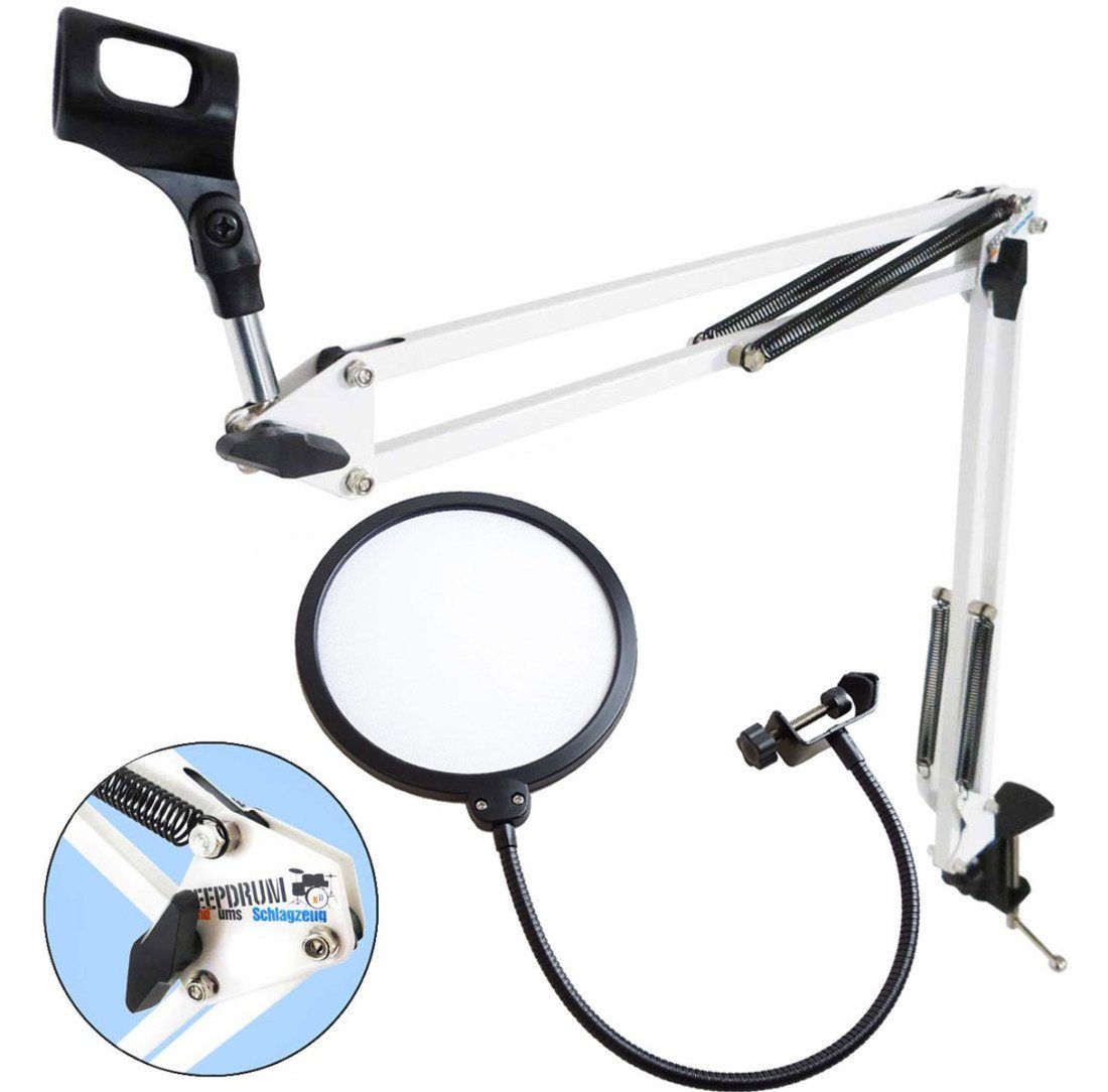 Mikrofonständer keepdrum NB35 WH Gelenkarm mit Popschutz WH