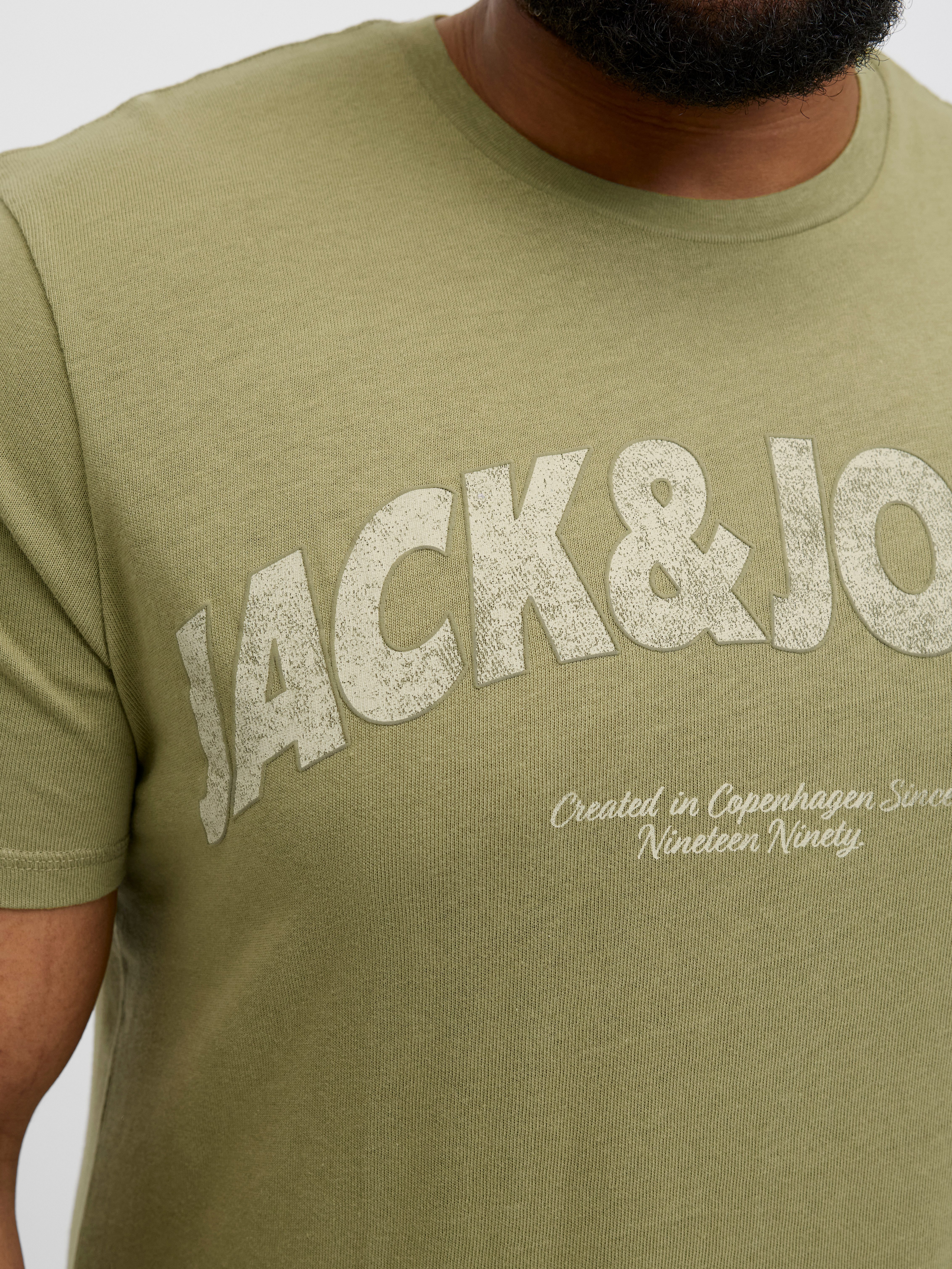 Jack & Jones PlusSize Print-Shirt JORALMERIA BOLD BRANDING TEE SS CN PLS mit Logo Print