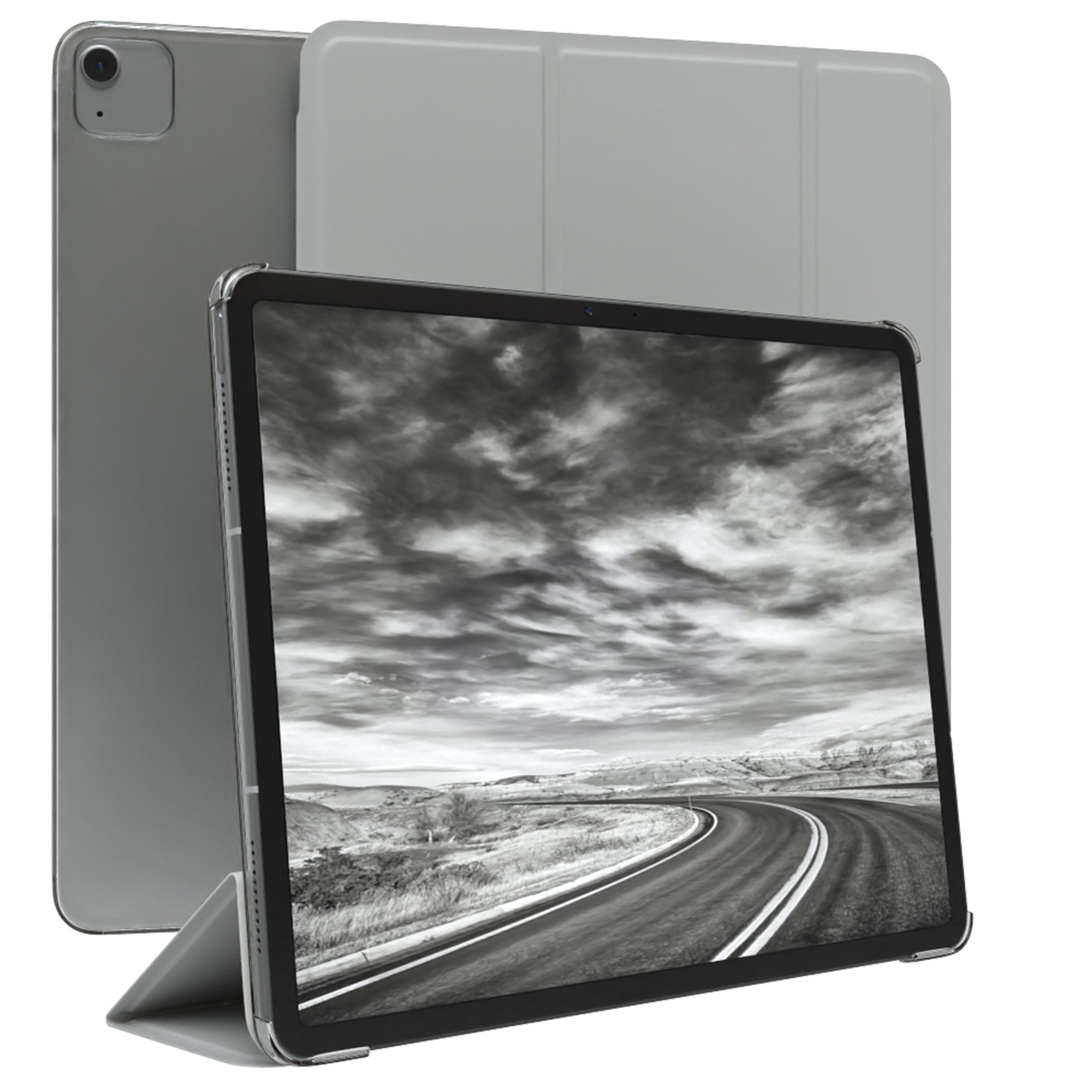 EAZY CASE Tablet-Hülle Smart Case Apple für iPad Air 13 (2024) 13 Zoll, Tablet Case Bookcover Smart Flipcase Schutztasche magnetisch Hellgrau