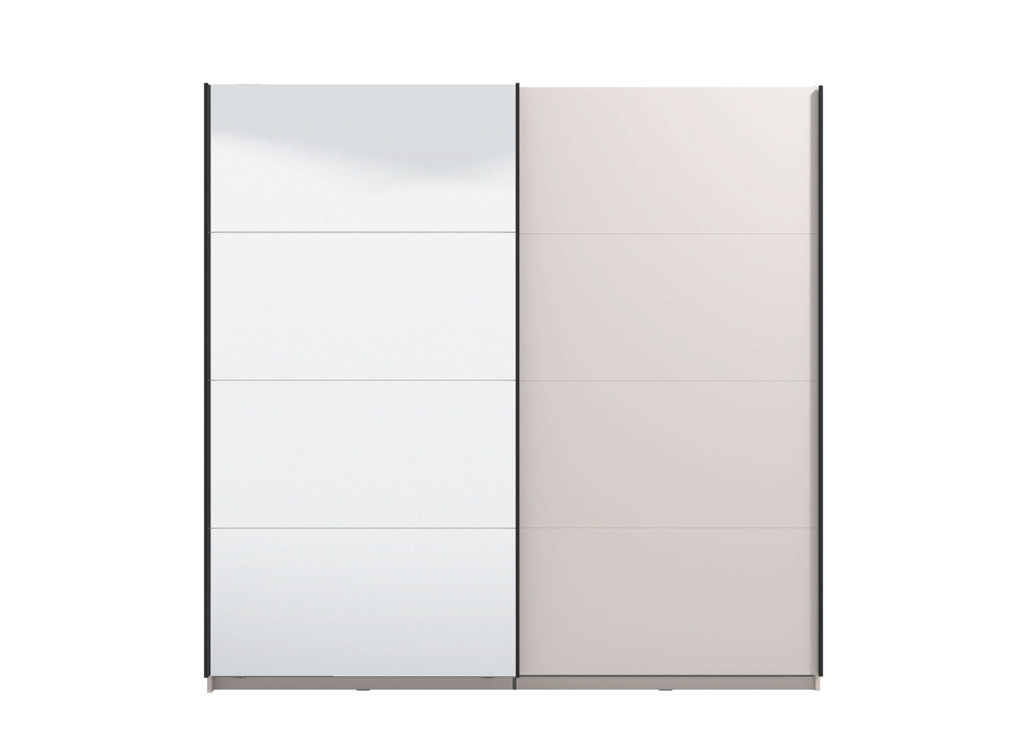 Home affaire Schwebetürenschrank Lucca, Kleiderschrank mit Spiegel und Glastür, FSC®-zertifiziert wahlweise mit 3 verschiedenen Innenausstattungen, 220x62x217,5cm
