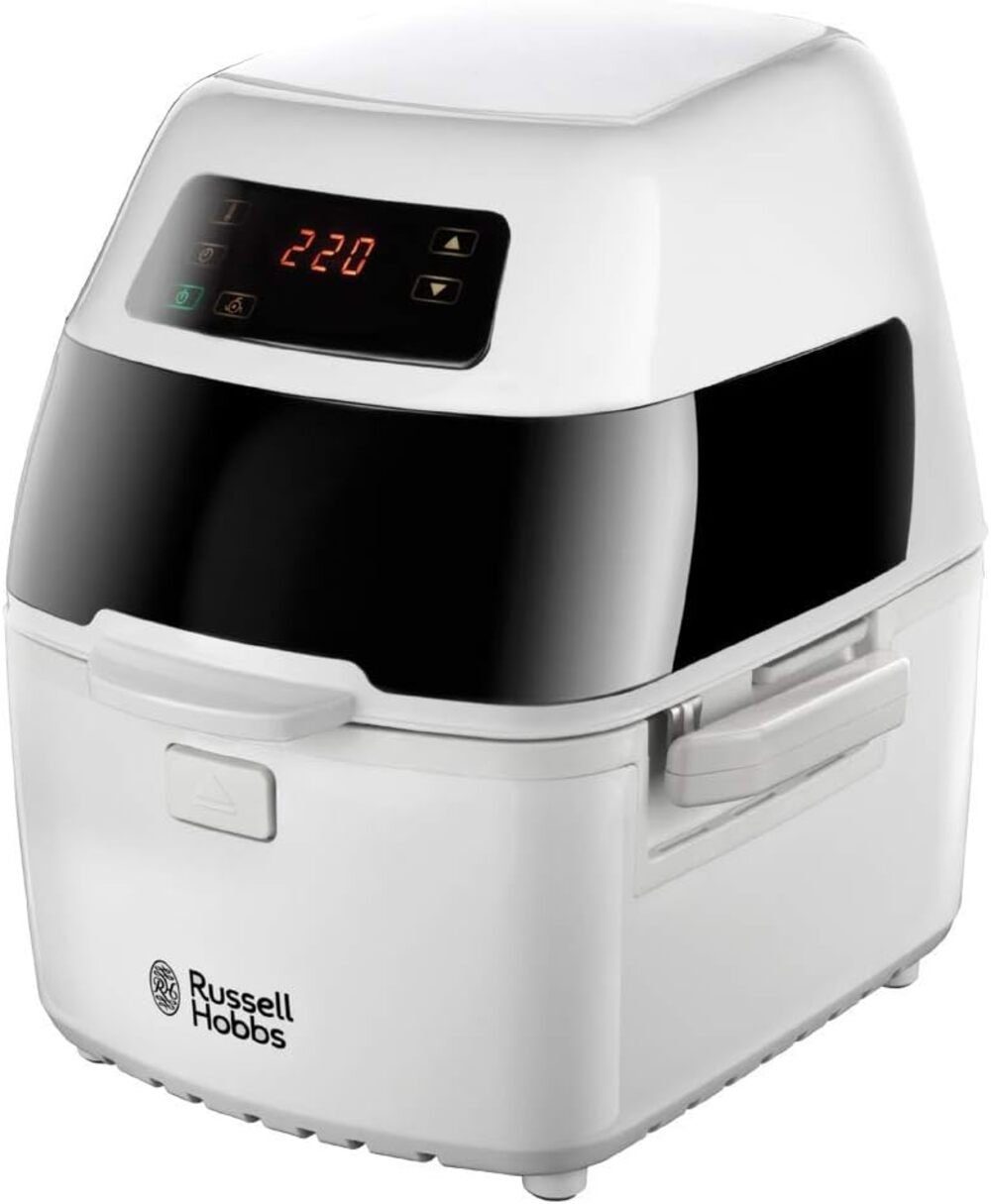 RUSSELL HOBBS Heißluftfritteuse rotierender Frittierkorb, 1300,00 W, Mit  Touch Control Display, Rotisseriespieß, Kebab-Zubehör & Grillrost