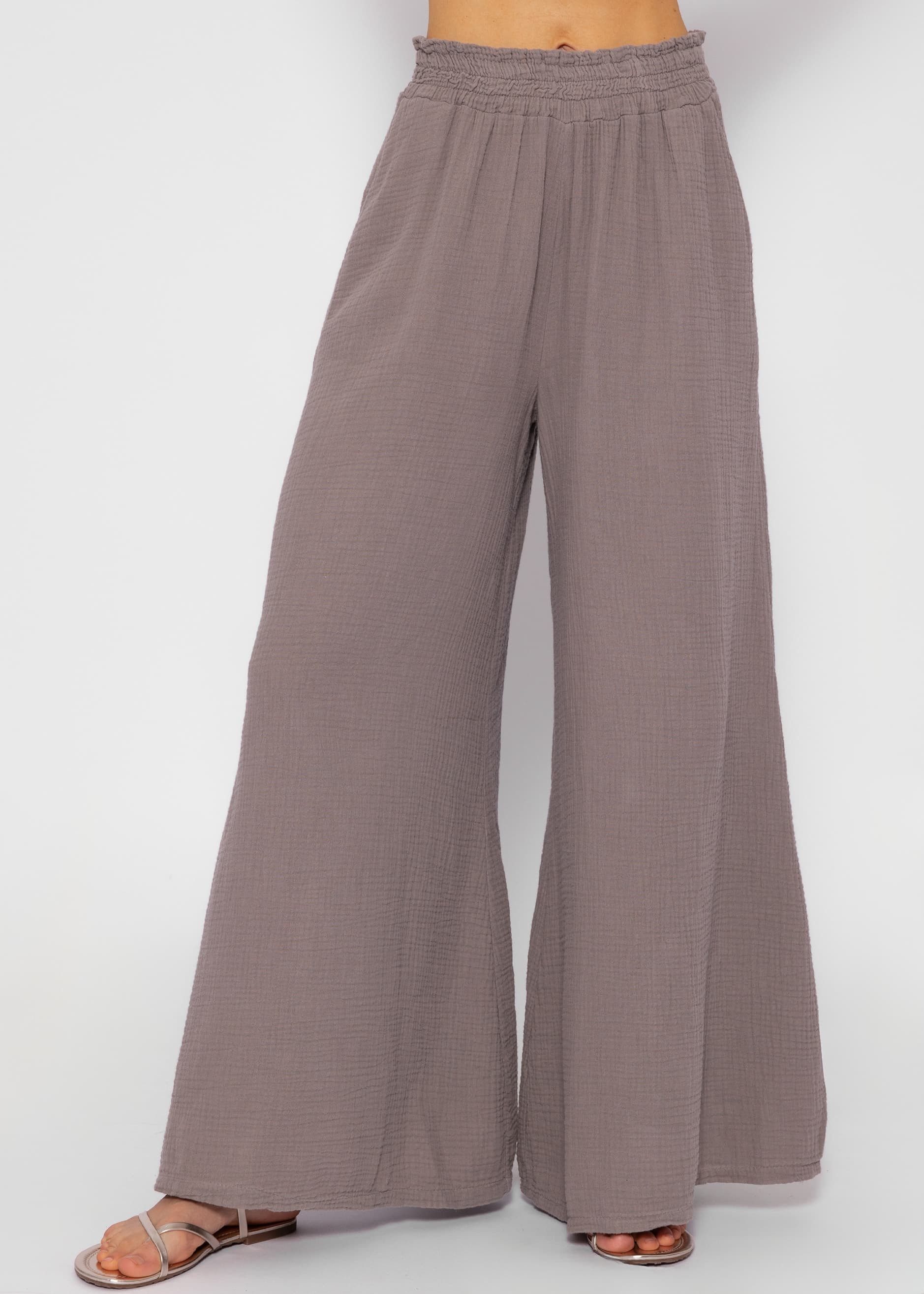 SASSYCLASSY Stoffhose Leichte Musselin Sommer Hose günstig online kaufen