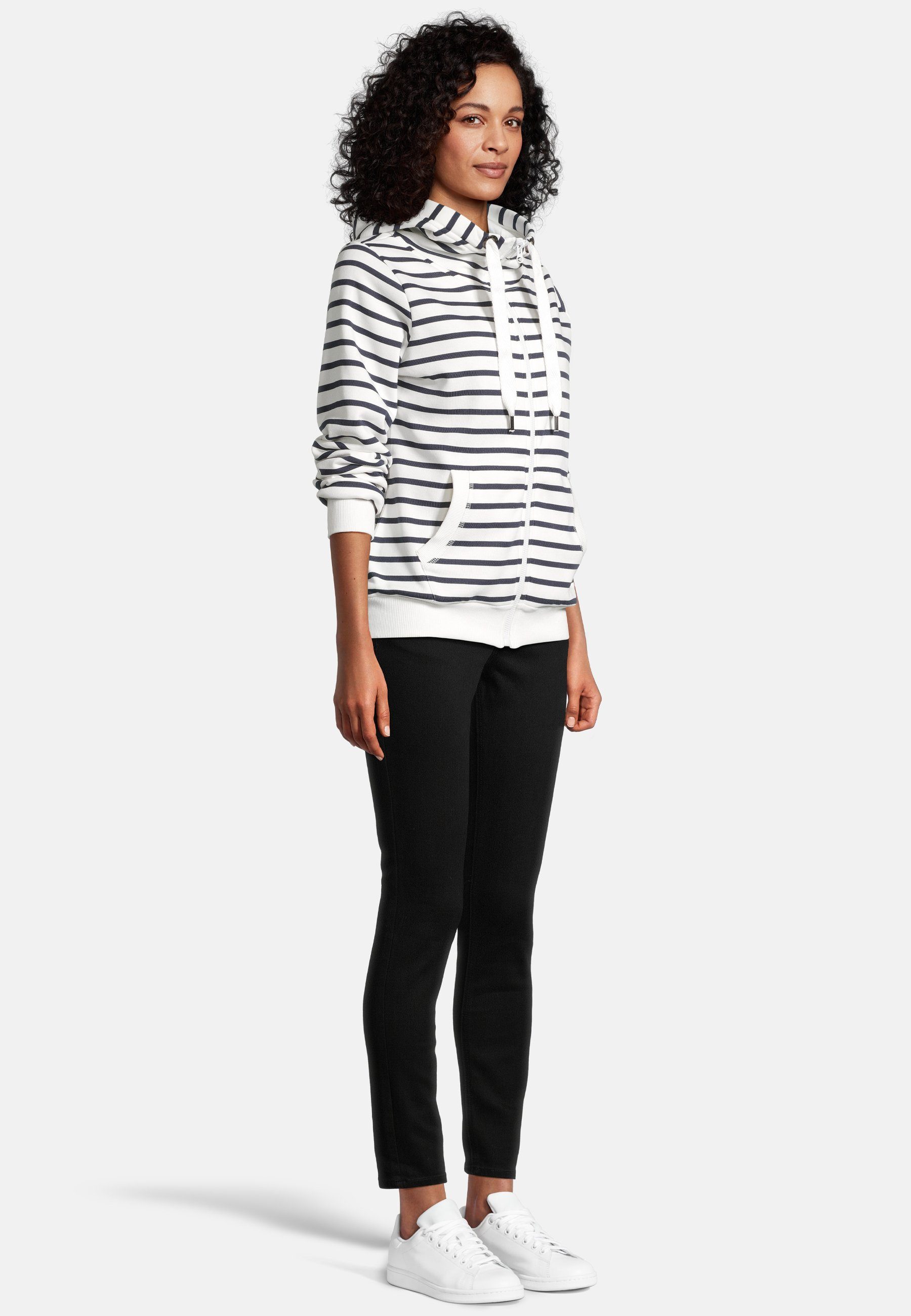 salzhaut Sweatjacke SÖÖTE - RINGEL Damen normale Passform komfortabler Fit, nordisch klar – entspannter Look mit Haltung – Bild 4 von 5