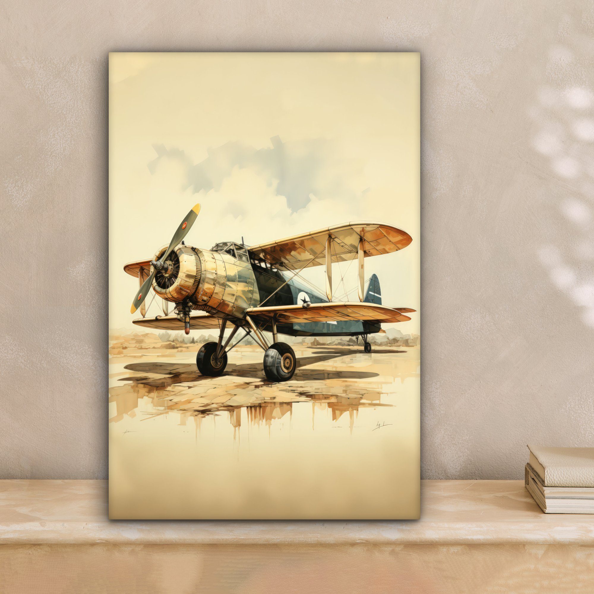 OneMillionCanvasses® Leinwandbild Vintage - Flugzeug - günstig online kaufen