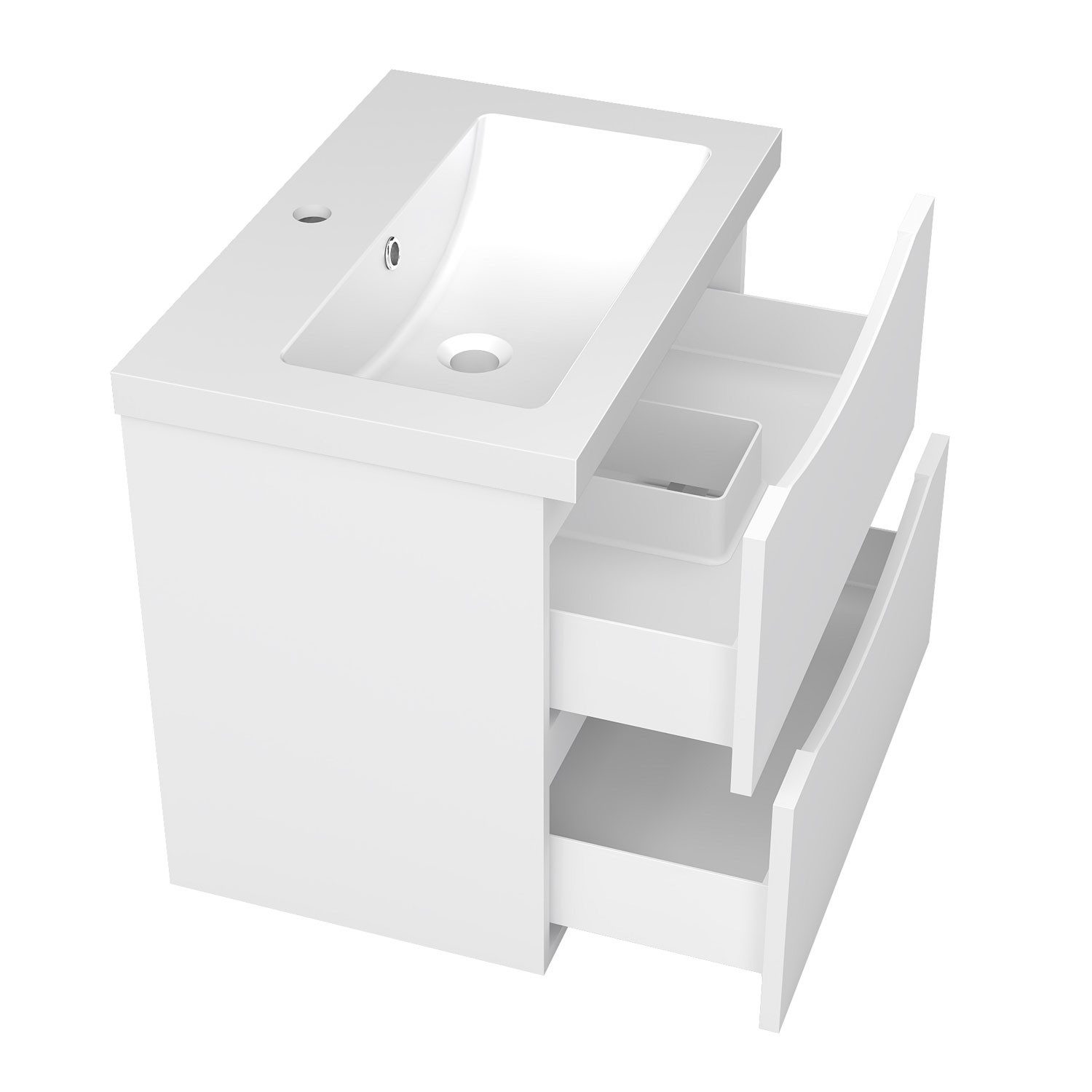 Aica Sanitär Waschtisch Waschbecken mit Unterschrank Soft Close Badmöbel Badschrank Gäste-WC – Bild 3 von 5