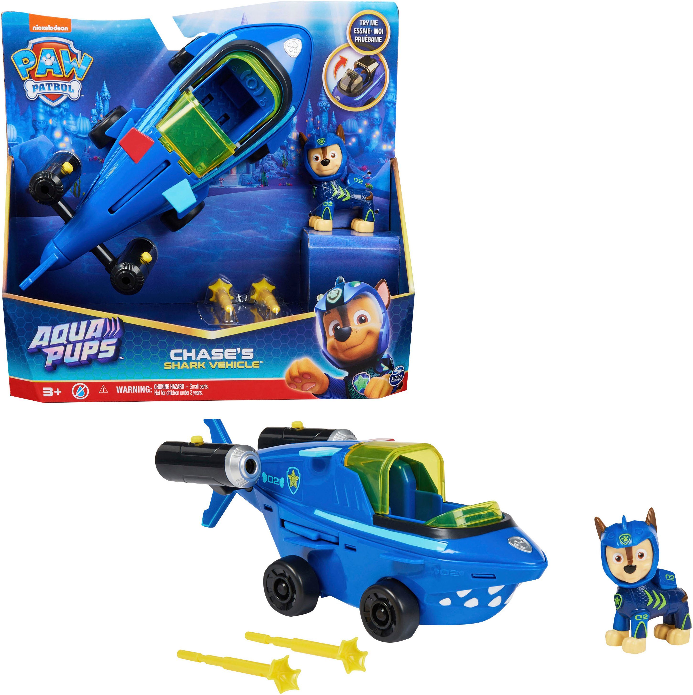 Spin Master Spielzeug-Auto Paw Patrol - Aqua Pups - Basic Themed Vehicles Solid Chase, mit Funktionen