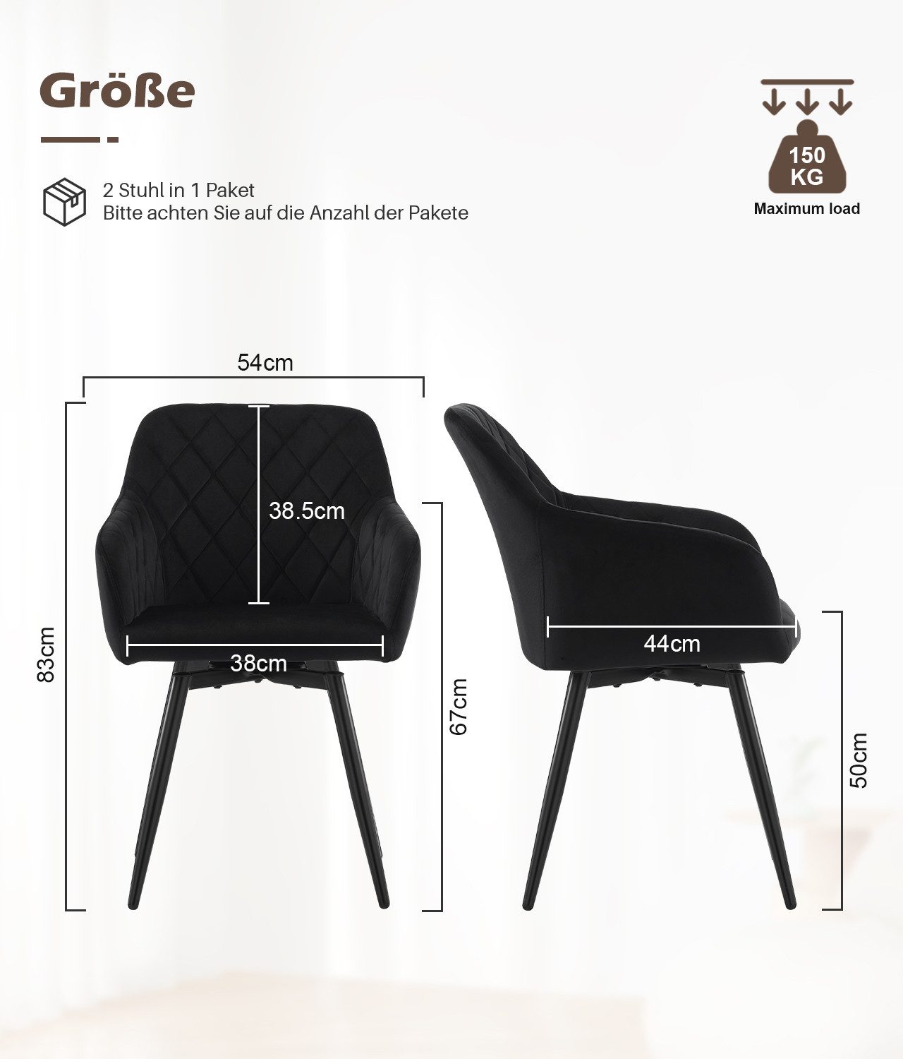 Ofcasa Esszimmerstuhl Drehstuhl (2er Set), Gepolsterter günstig online kaufen