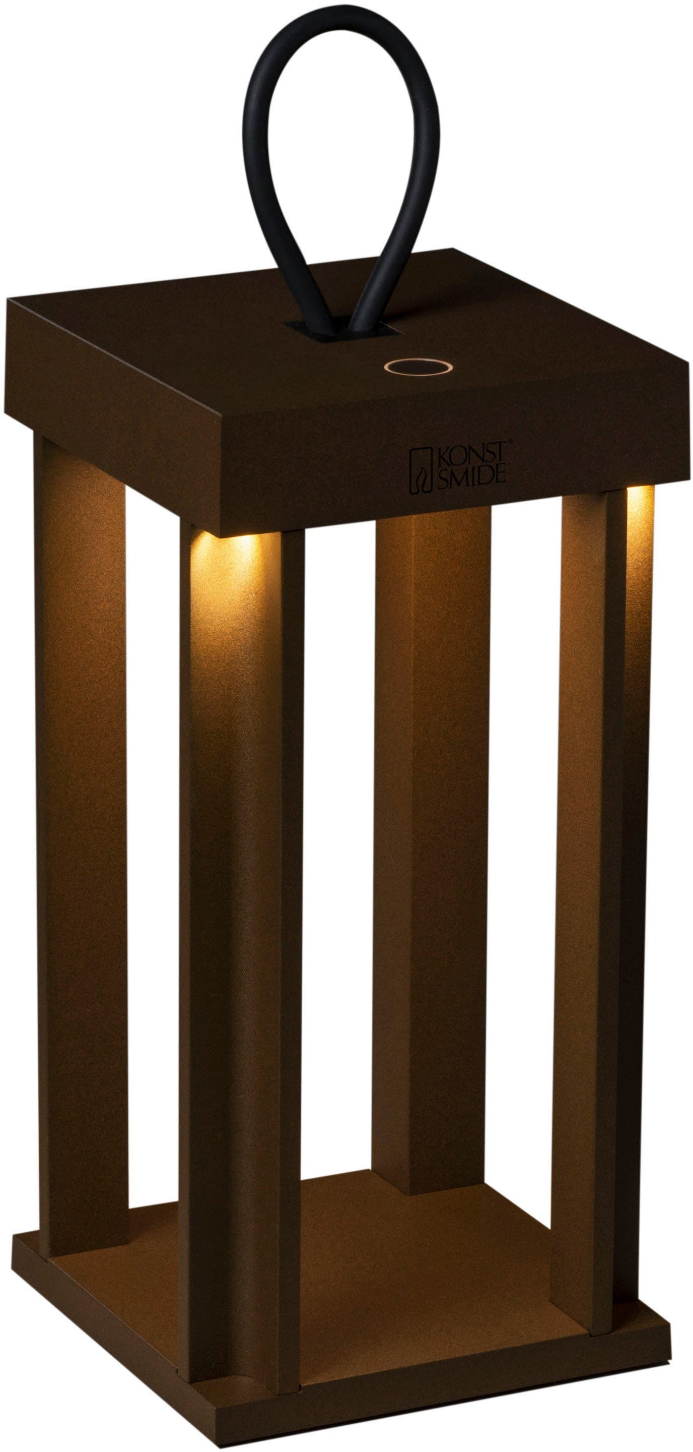 KONSTSMIDE LED Laterne Cannes, LED fest integriert, Warmweiß, Cannes LED USB-Laterne 42cm, dimmbar 2700/3000K