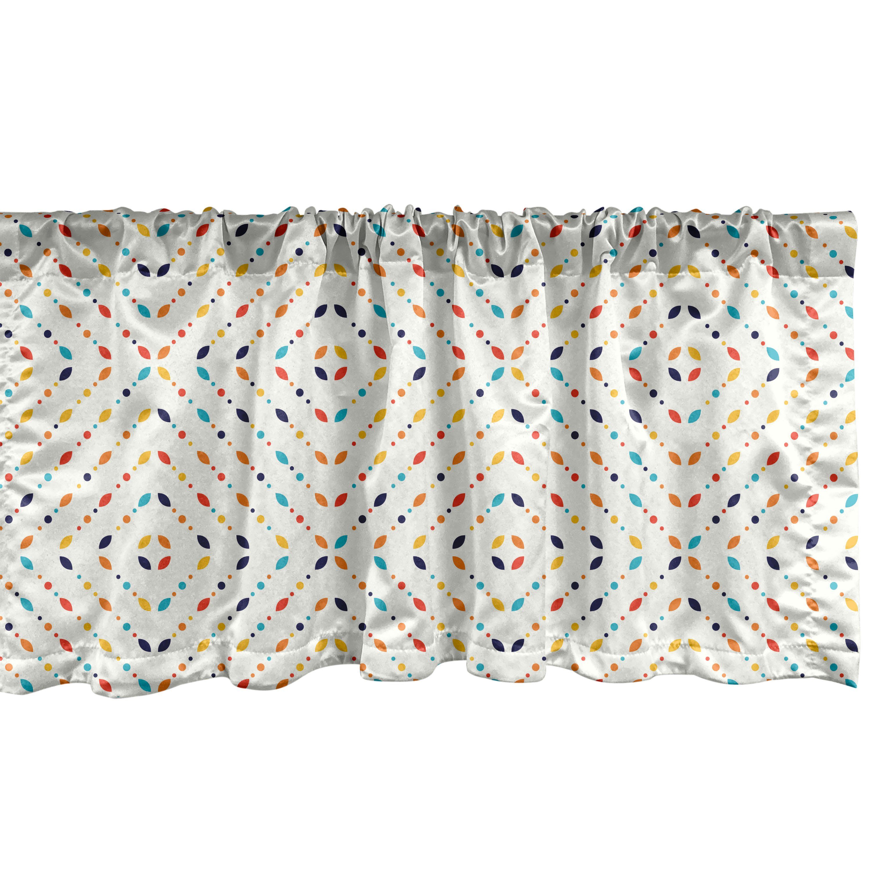 Scheibengardine Vorhang Volant für Küche Schlafzimmer Dekor mit Stangentasche, Abakuhaus, Microfaser, Abstrakt Bunte Spots Partikel