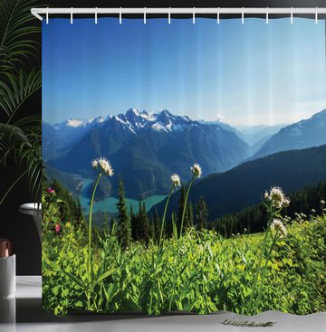 Abakuhaus Duschvorhang Moderner Digitaldruck mit 12 Haken auf Stoff Wasser Resistent Breite 175 cm, Höhe 180 cm, Berg Diablo See Löwenzahn