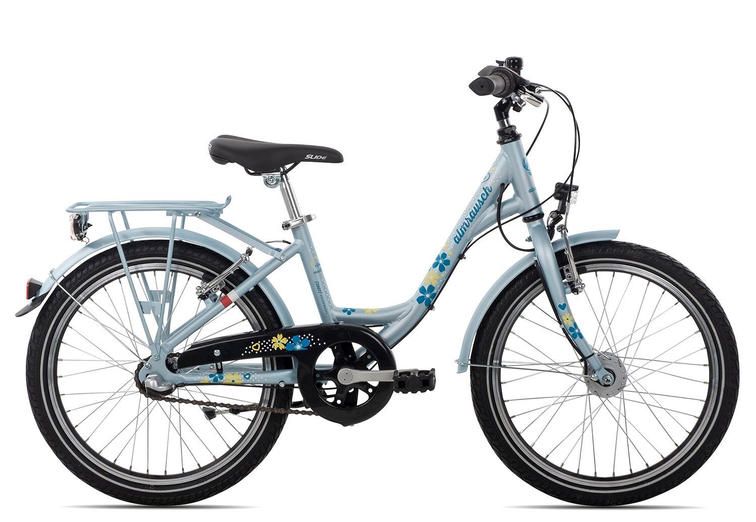 Almrausch Kinderfahrrad Zucker 3 20 Wave, 3 Gang Shimano Nexus 3 Rücktritt Schaltwerk, Nabenschaltung Rücktritt, Kinderrad 20 Zoll Junge Mädchen Tiefeinstieg blau