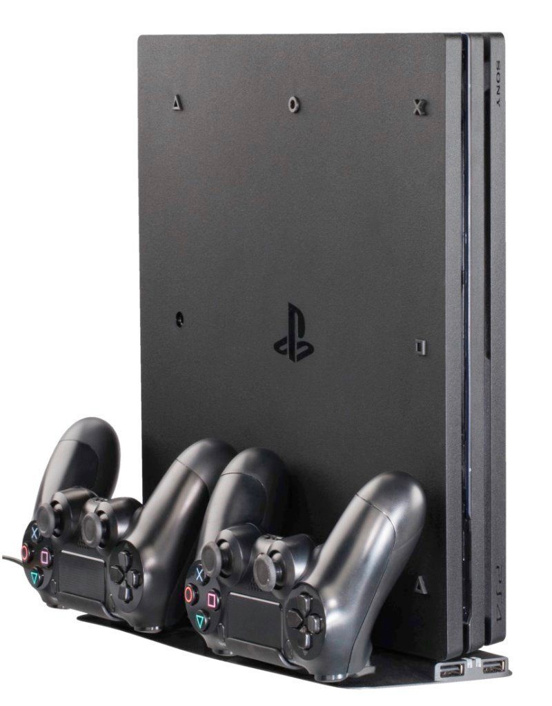 Udled strubehoved salvie Hama Hama Lade-Station Ständer Stand Docking Charger für Sony PS4 Slim Pro Controller  Playstation 4 DualShock 4 Playstation-Halterung, (Set, 2-tlg., 2-Teilig,  mit LED-Beleuchtung, Rutschfest)