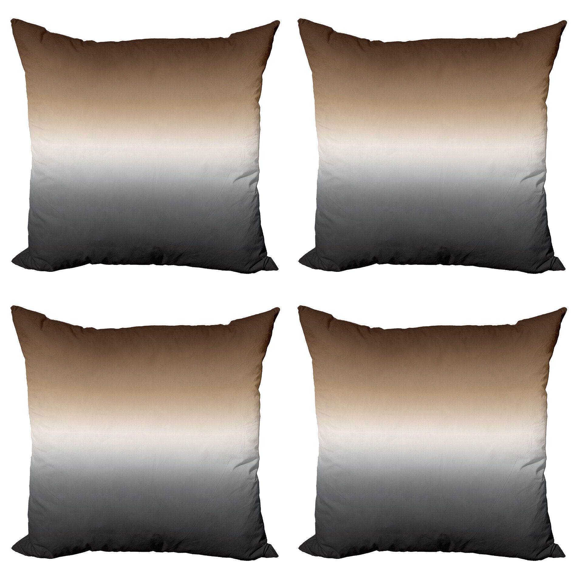 Ombre (4 Modern Abakuhaus und Accent Braun Stück), Doppelseitiger Muster Kissenbezüge Grau Digitaldruck,