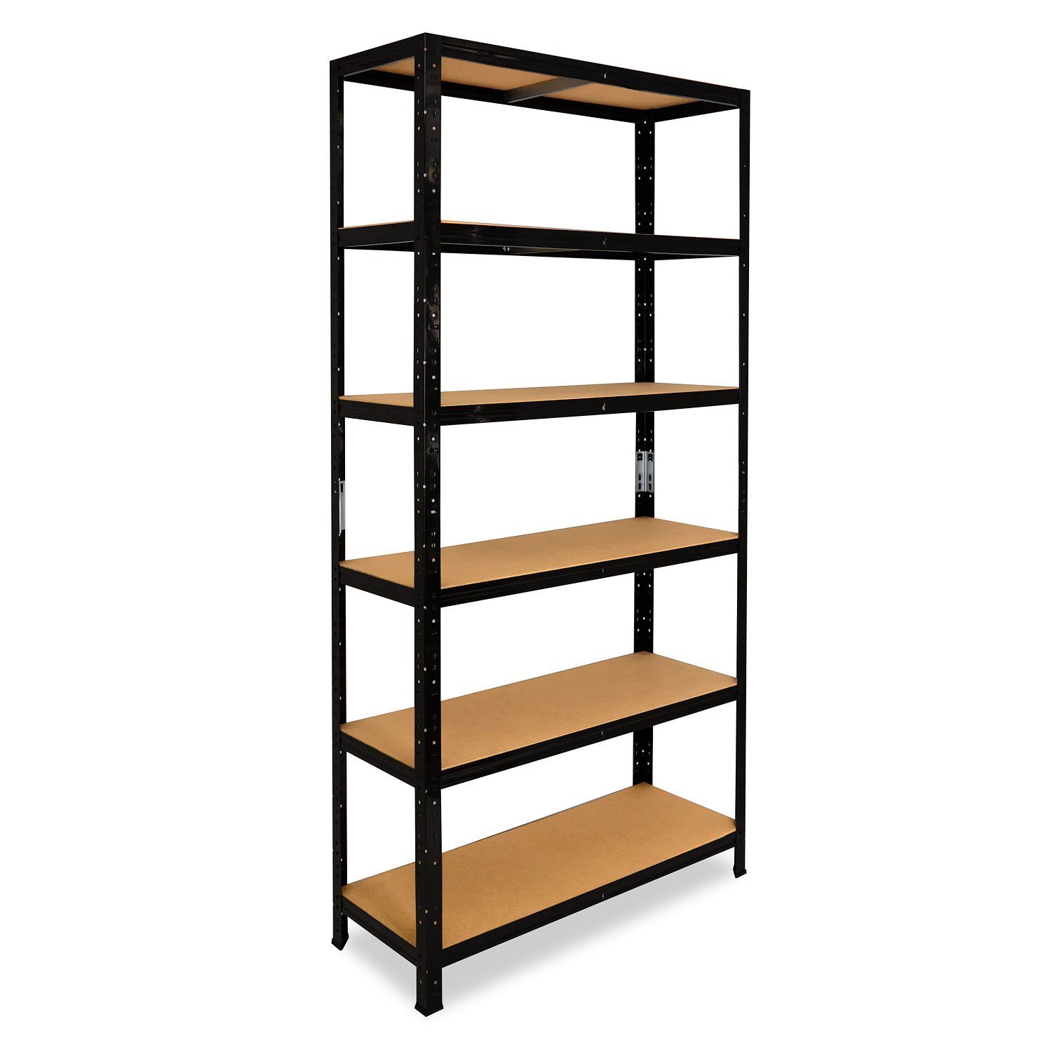 shelfplaza Schwerlastregal BLACK, 200x80x23cm, mit 145kg Büroregal schwarz 6 Metallregal Tragkraft, als schwarz Böden & Lagerregal, Lastenregal, Regal je Steckregal Metall