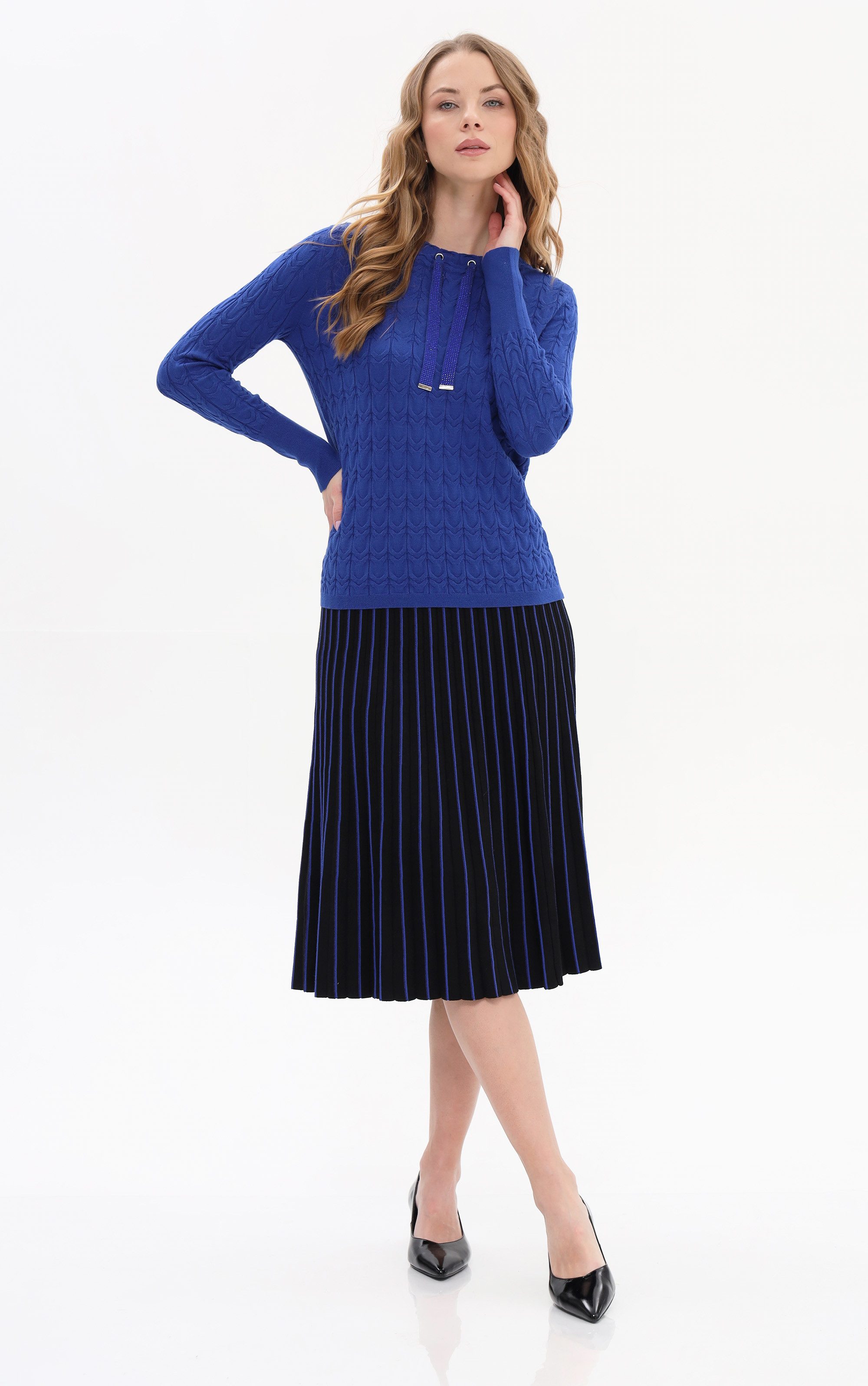 Passioni Strickpullover aus Strukturstrick mit Strass günstig online kaufen