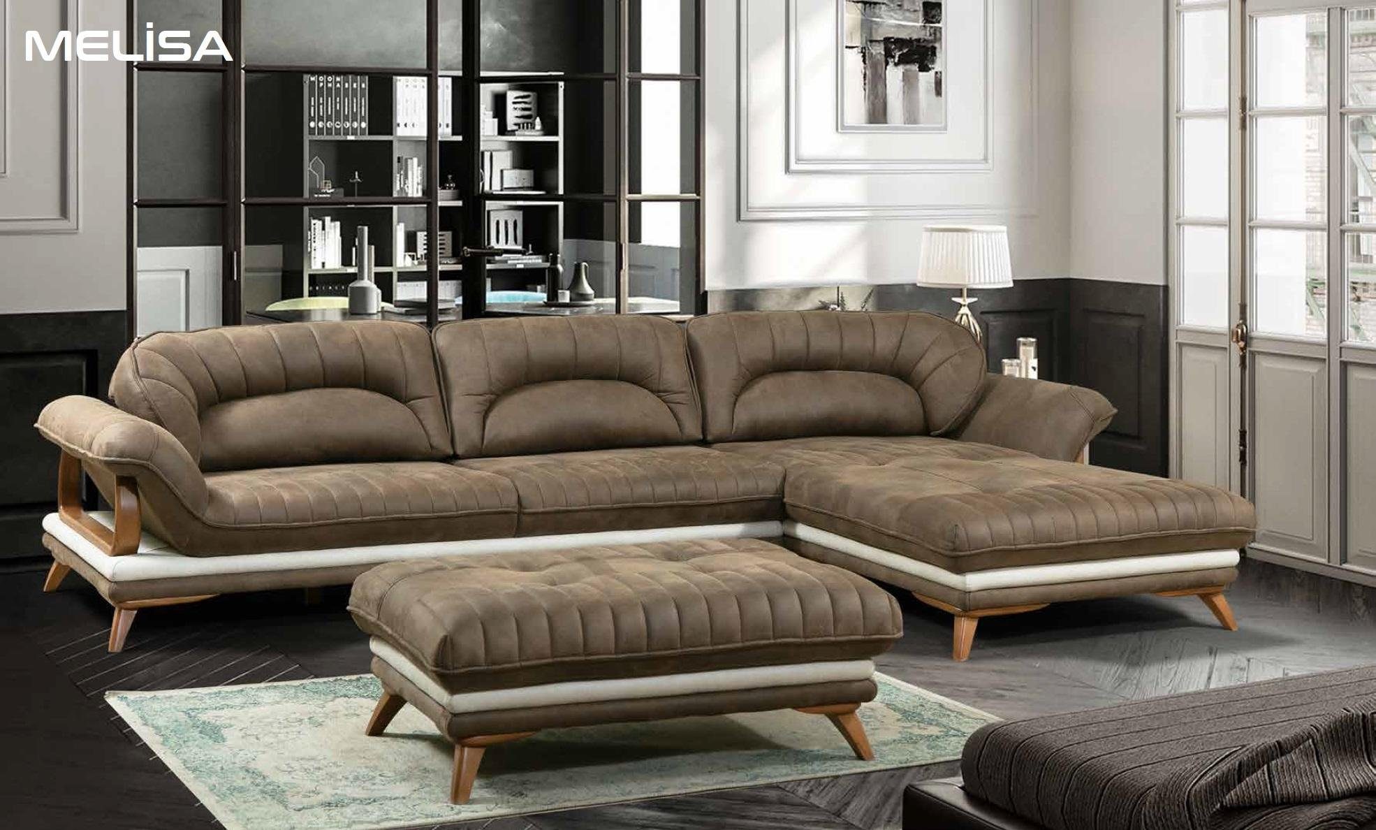 in Ecksofa Made Couch Wohnlandschaft Stoff Garnitur Ecksofa Polster Ecksofa Luxus, JVmoebel Europe