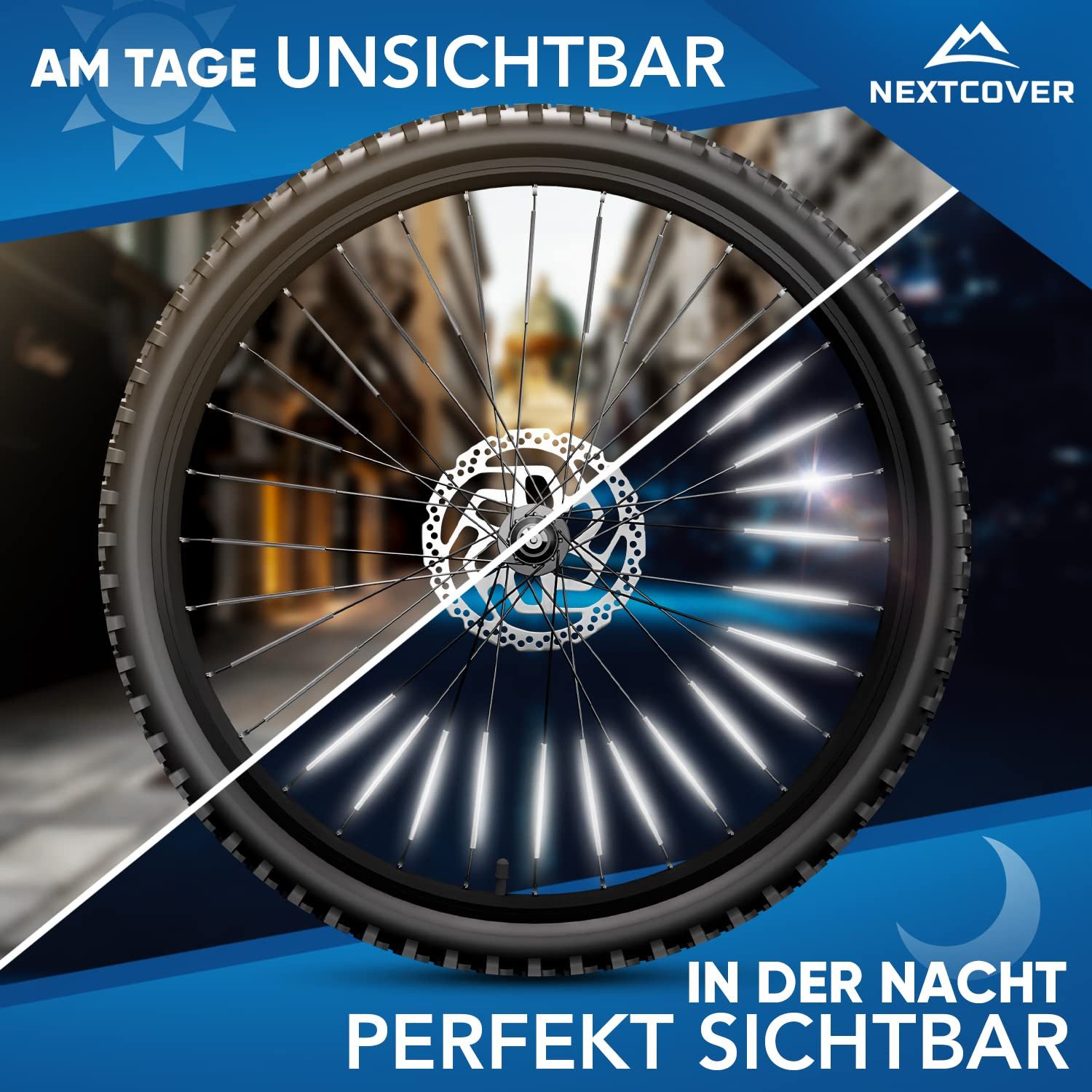 Nextcover Fahrradreflektor Nextcover® Speichenreflektoren Fahrrad - Das Original - 3M Scotchlite, (72 St) – Bild 5 von 5