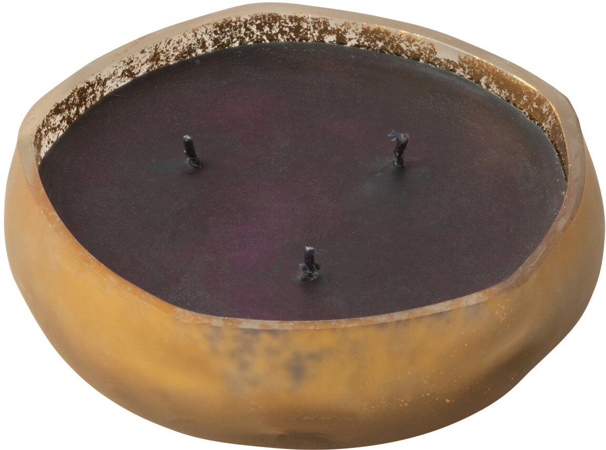 J-line Duftkerze M-Chic Oud & Amber Glas gold-schwarz klein 15U (1-tlg), im Glas
