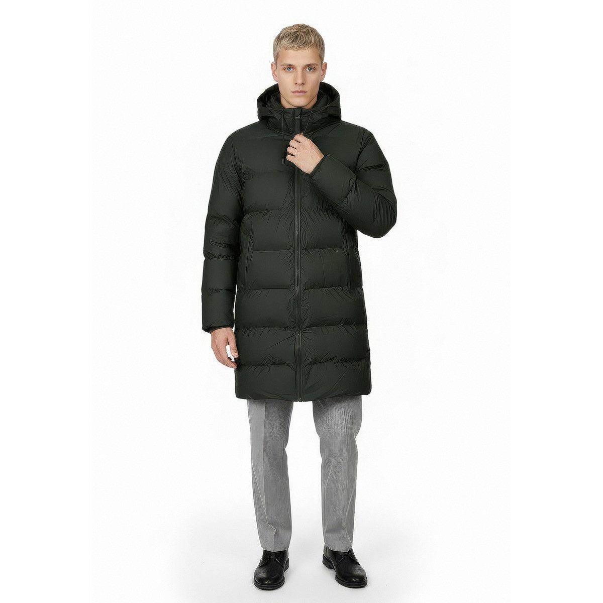 Rains Steppjacke Alta Longer Puffer Jacket W3T3 Unisex Erwachsene (1-St) Winterjacke, Übergangsjacke, Windjacke, Outdoorjacke, Mantel
