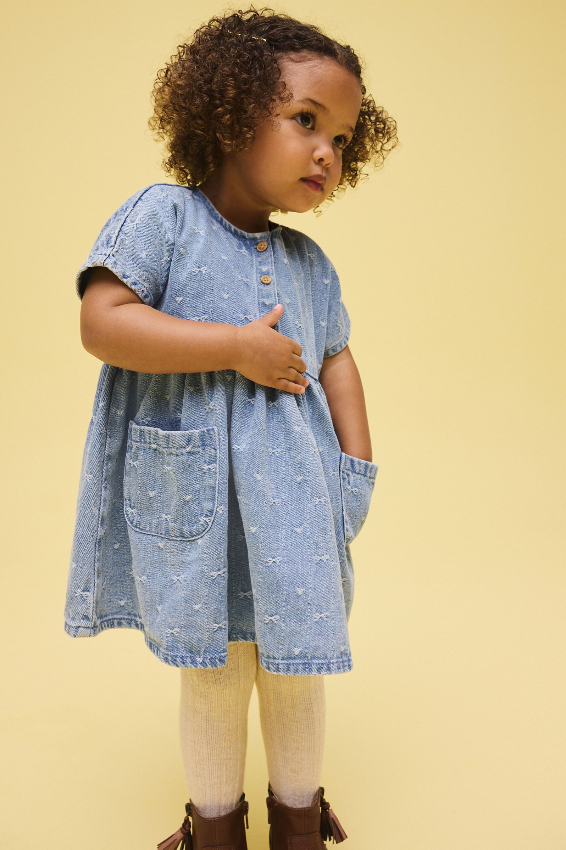 Next Jeanskleid Kurzärmeliges Kleid (1-tlg)