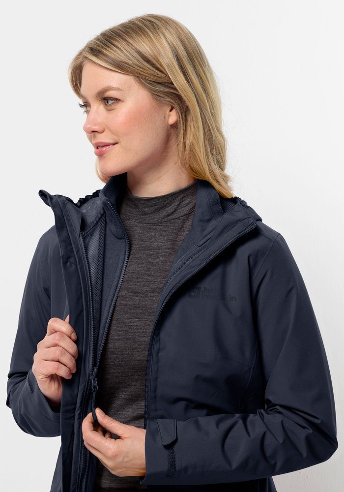 Wolfskin teilig) W 3-in-1-Funktionsjacke night-blue (2 JKT Jack 3IN1 MOONRISE