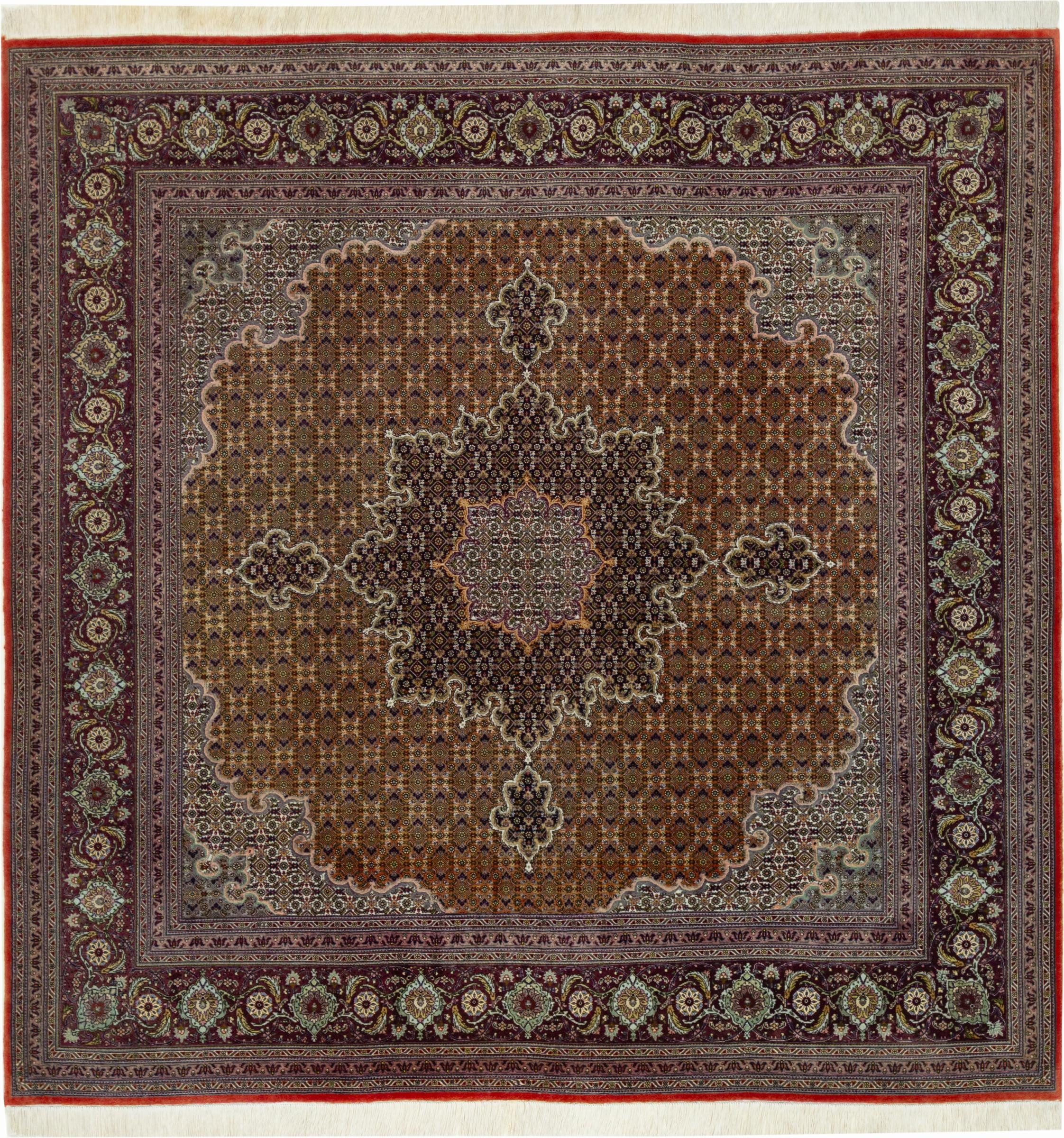 Nain Trading Orientteppich Täbriz Mahi 50Raj 201x202 Handgeknüpfter Orientteppich, quadratisch, Höhe: 8 mm