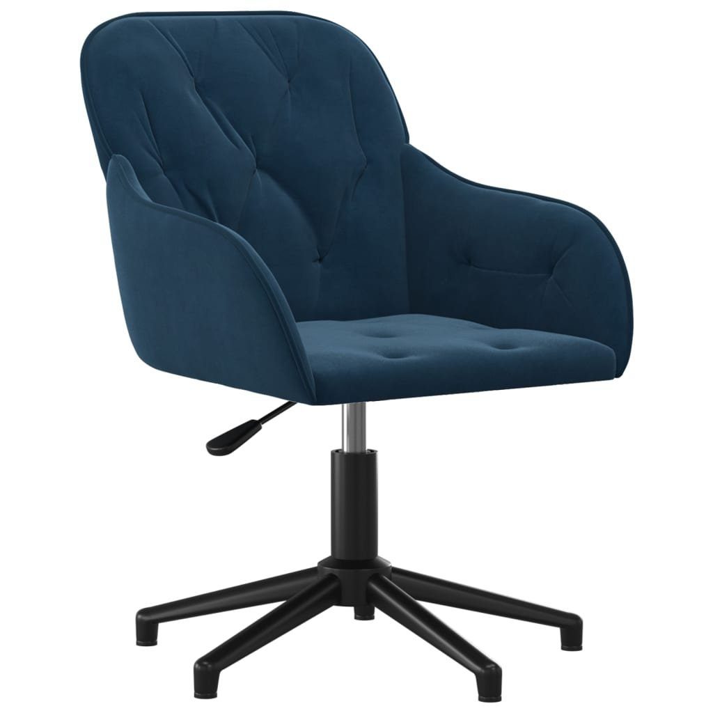 Bürostuhl Bürostuhl Drehbar Blau Samt Home Office Schreibtisch Gesteppt Höhenver
