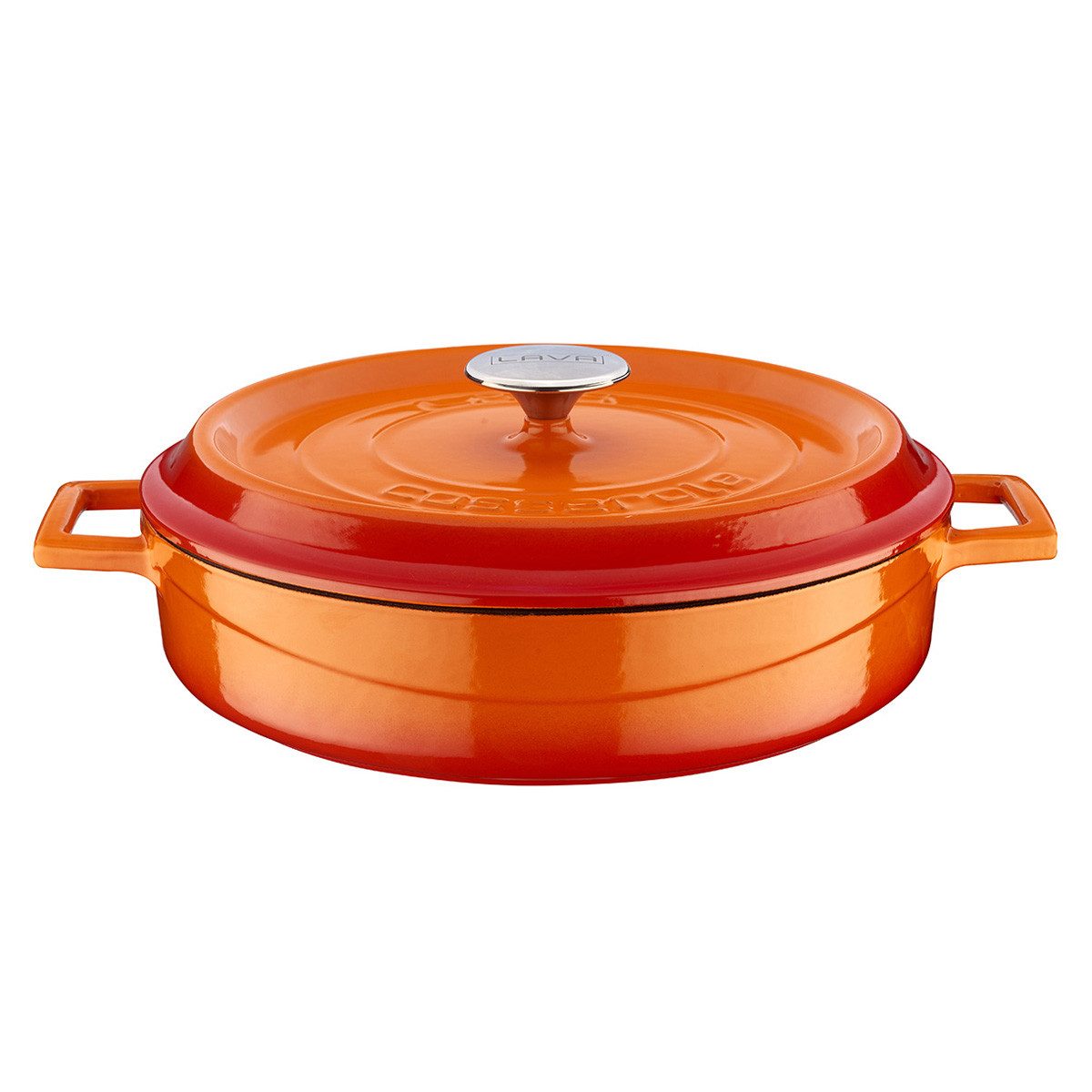 LAVA Topf-Set LAVA Emaillierter Gusseisen-Schmortopf mit Deckel, Ø 28 cm, 3,51 Liter, Gusseisen (2-tlg), emailliertes Gusseisen, backofengeeignet