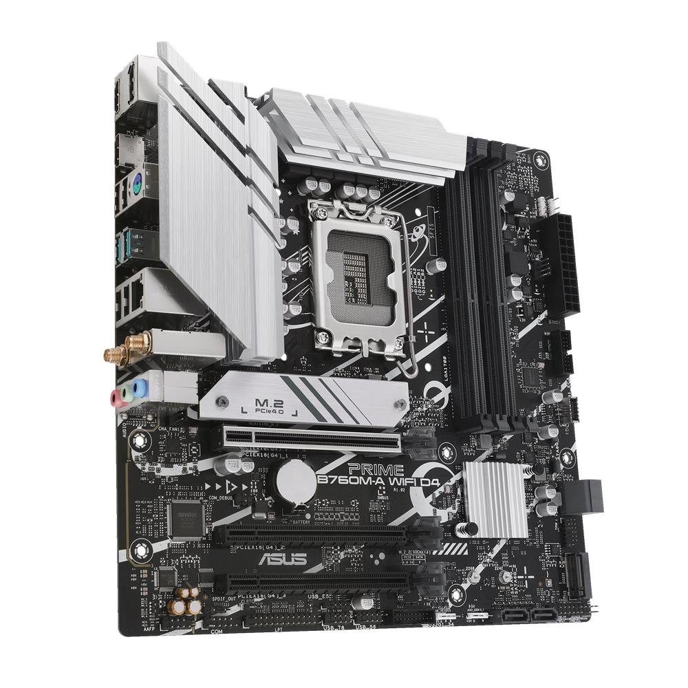 Asus PRIME B760M-A Mainboard Aura Sync RGB-Beleuchtung, (WIFI D4 Gaming Mainboard Sockel, 1-St., RAM 128 GB), Intel, LGA 1700, mATX, DDR4, PCIe 4.0, M.2, WiFi 6 – Bild 3 von 5
