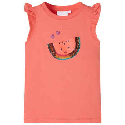 vidaXL T-Shirt Kinder-T-Shirt mit Rüschenärmeln Korallenrosa 92