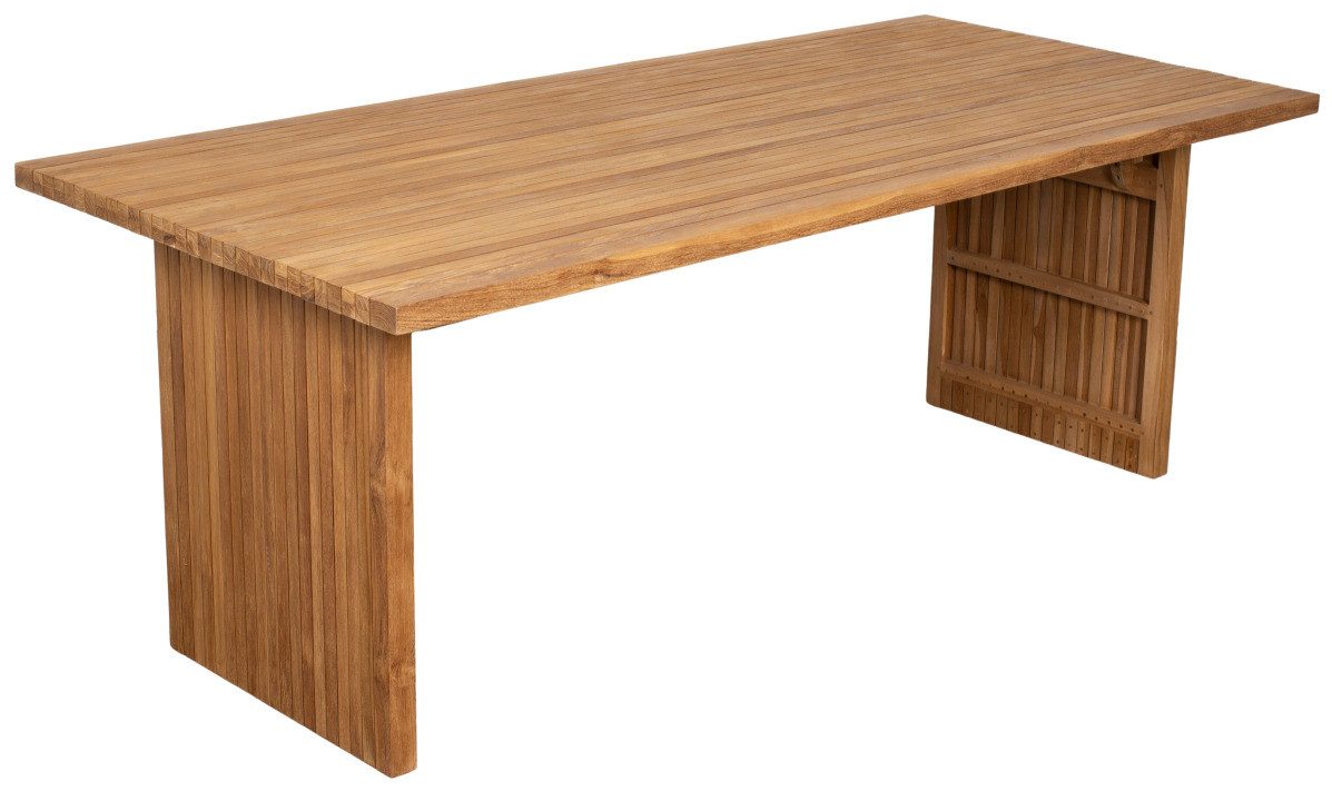 MR.DEKO Gartentisch Esstisch Teak Tisch Ashford 180x100cm wetterfest, robust & stabil (Gartentisch einzeln, 1-St., 1x Teak Gartentisch Ashford 180 x 100 cm), Massiver Teak Gartentisch 180x100 cm, wetterfest für Terrasse & Garten