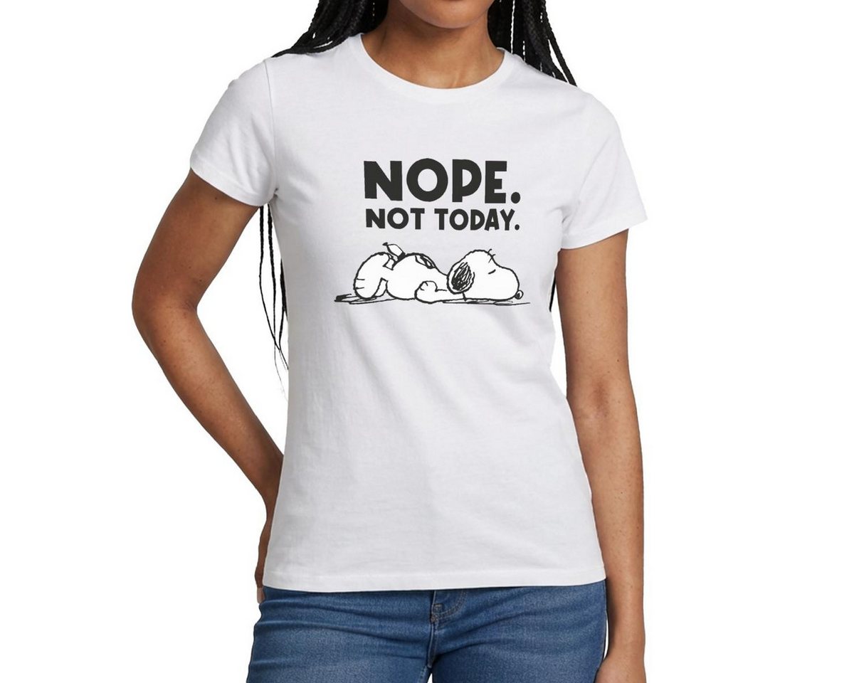 Spreadshirt T-Shirt Peanuts Snoopy Nope Not Today Bürohumor Frauen T-Shirt (1-tlg) Slim Fit, fällt klein aus
