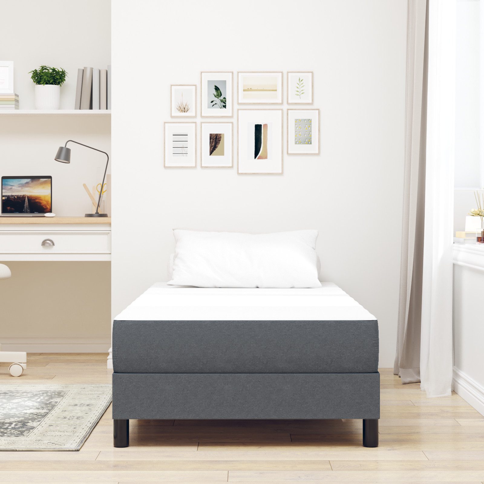 Boxspringmatratze Taschenfederkernmatratze Dunkelgrau Mittelhart 90x190x20 günstig online kaufen